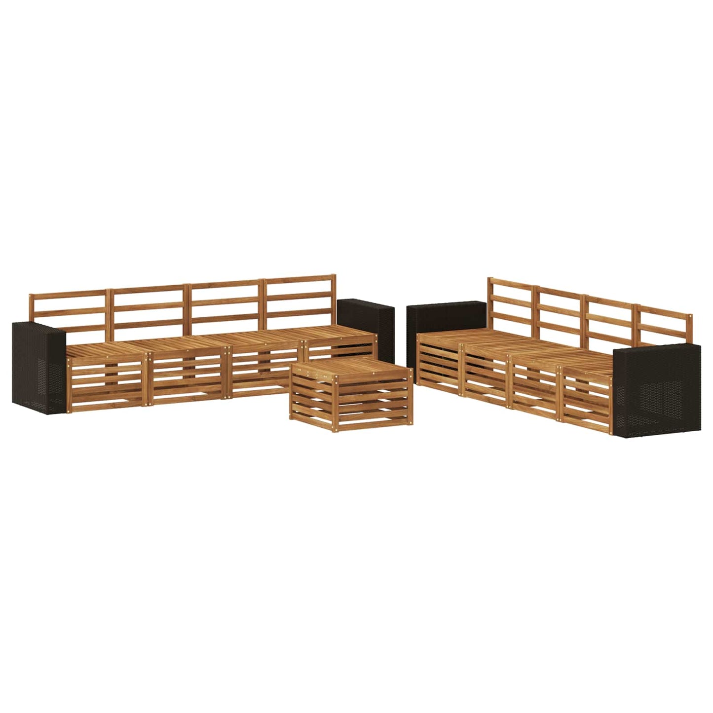 Sofa-Sets 9 pcs Massief Acaciahout is nu te koop bij PeponiXL, paradijselijk wonen!