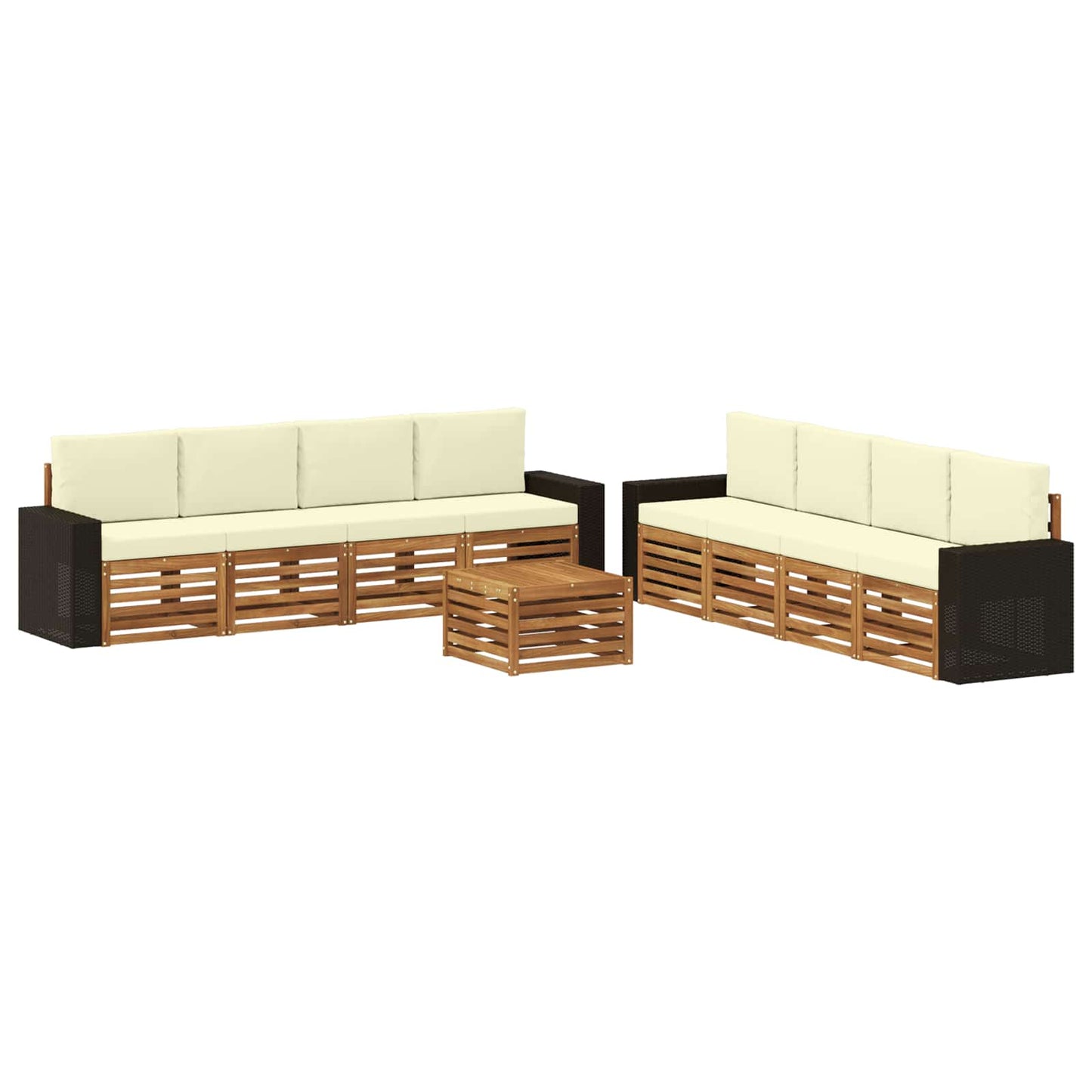 Sofa-Sets met kussen 9 pcs Massief Acaciahout is nu te koop bij PeponiXL, paradijselijk wonen!