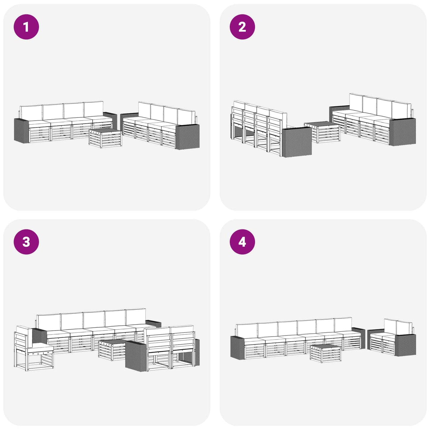 Sofa-Sets met kussen 9 pcs Massief Acaciahout is nu te koop bij PeponiXL, paradijselijk wonen!