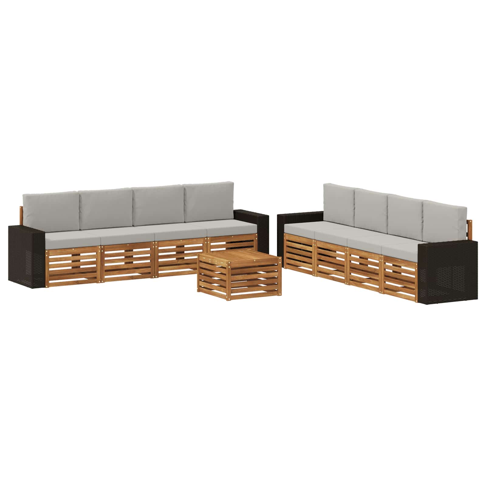 Sofa-Sets met kussen 9 pcs Massief Acaciahout is nu te koop bij PeponiXL, paradijselijk wonen!