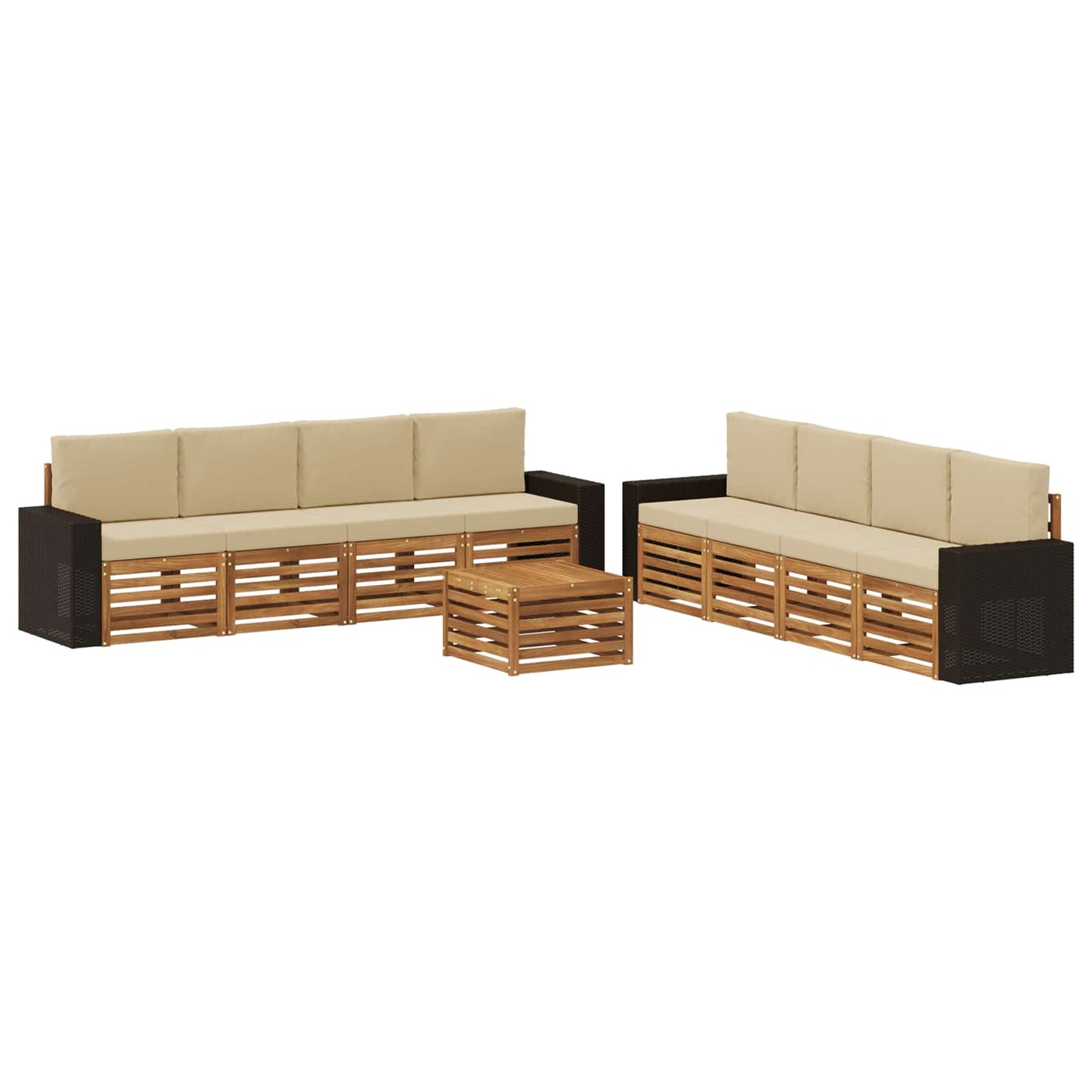 Sofa-Sets met kussen 9 pcs Massief Acaciahout is nu te koop bij PeponiXL, paradijselijk wonen!