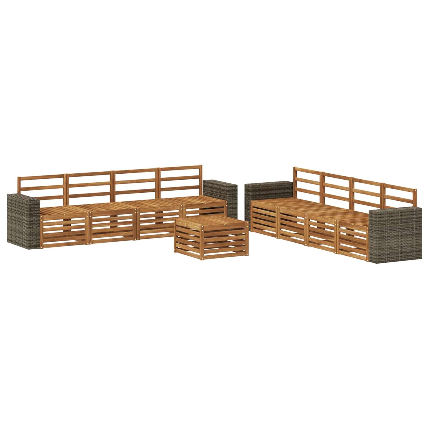 Sofa-Sets 9 pcs Massief Acaciahout is nu te koop bij PeponiXL, paradijselijk wonen!