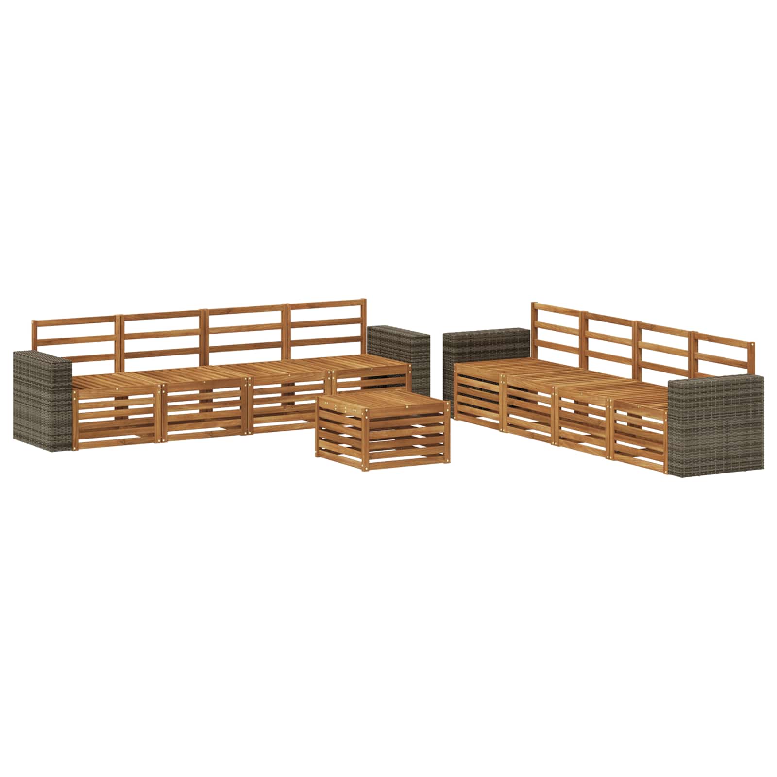 Sofa-Sets 9 pcs Massief Acaciahout is nu te koop bij PeponiXL, paradijselijk wonen!