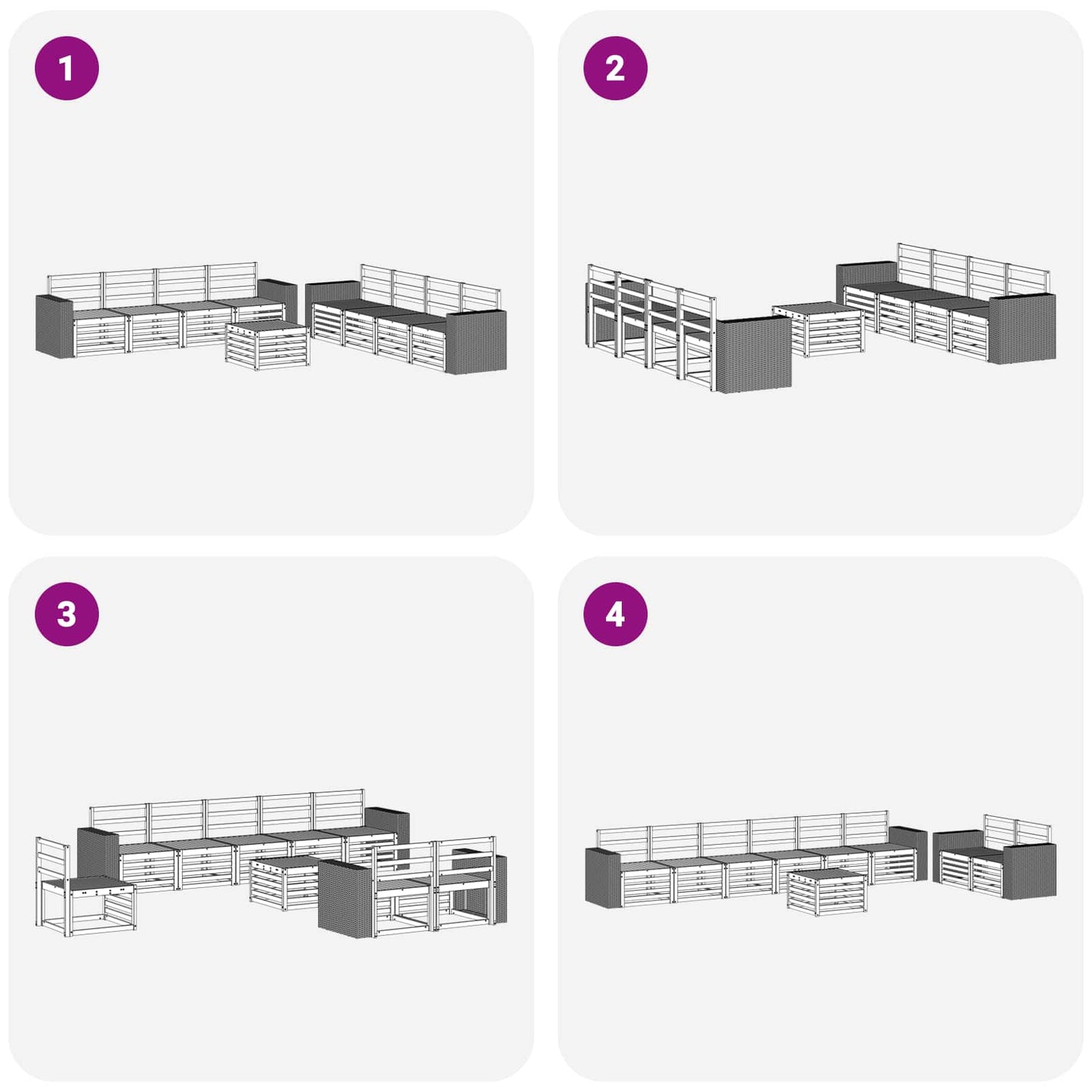 Sofa-Sets 9 pcs Massief Acaciahout is nu te koop bij PeponiXL, paradijselijk wonen!