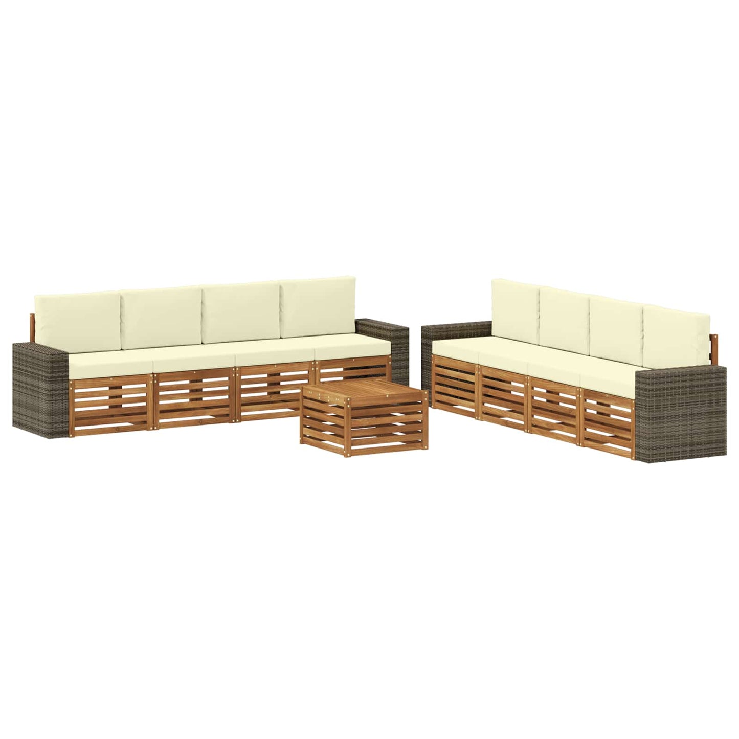 Sofa-Sets met kussen 9 pcs Massief Acaciahout is nu te koop bij PeponiXL, paradijselijk wonen!