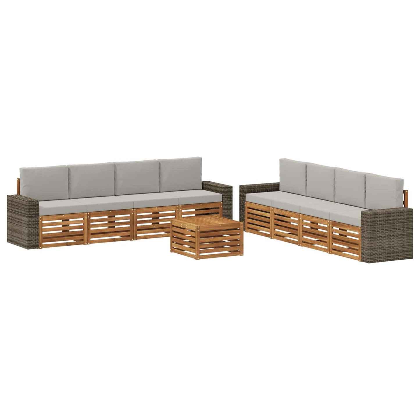 Sofa-Sets met kussen 9 pcs Massief Acaciahout is nu te koop bij PeponiXL, paradijselijk wonen!