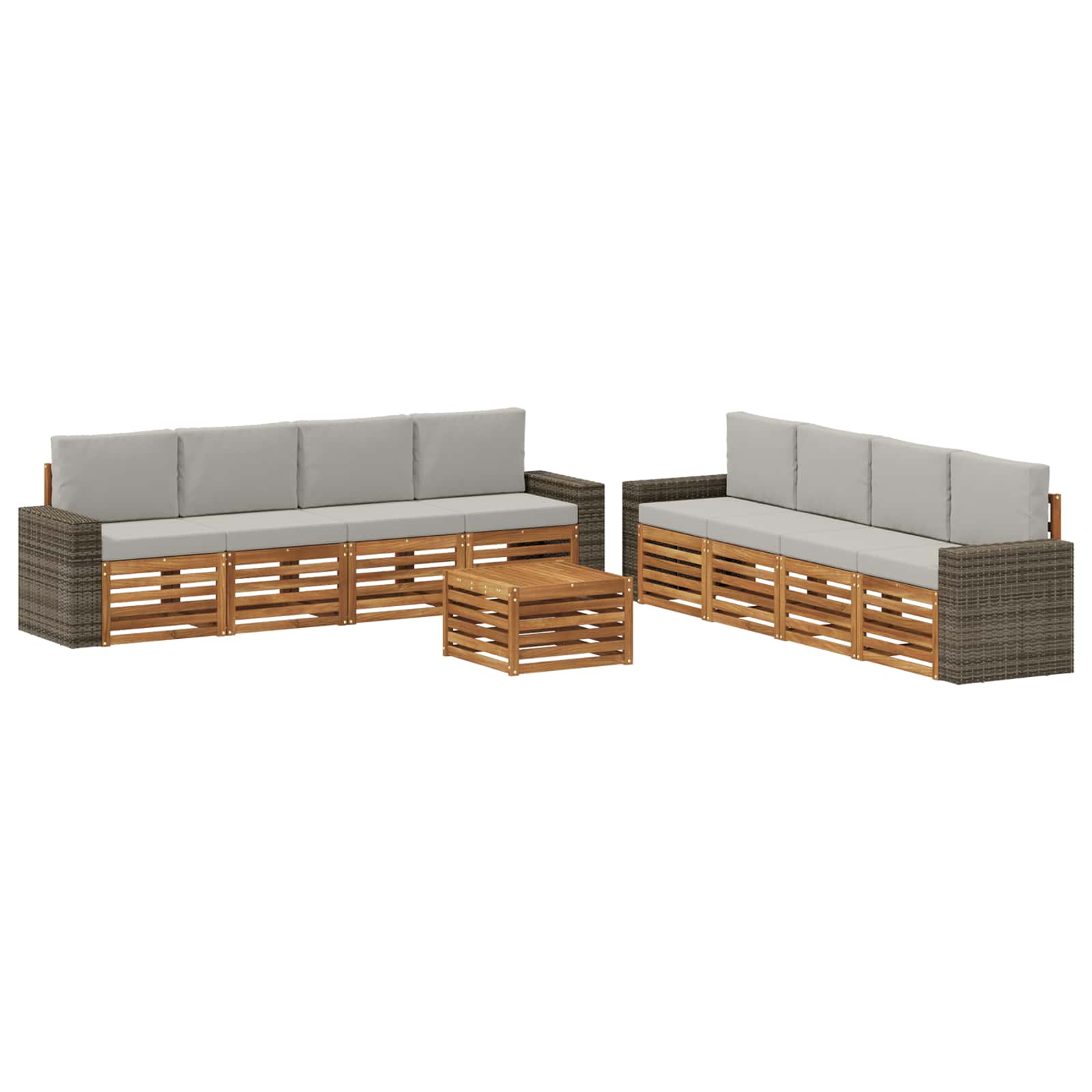 Sofa-Sets met kussen 9 pcs Massief Acaciahout is nu te koop bij PeponiXL, paradijselijk wonen!