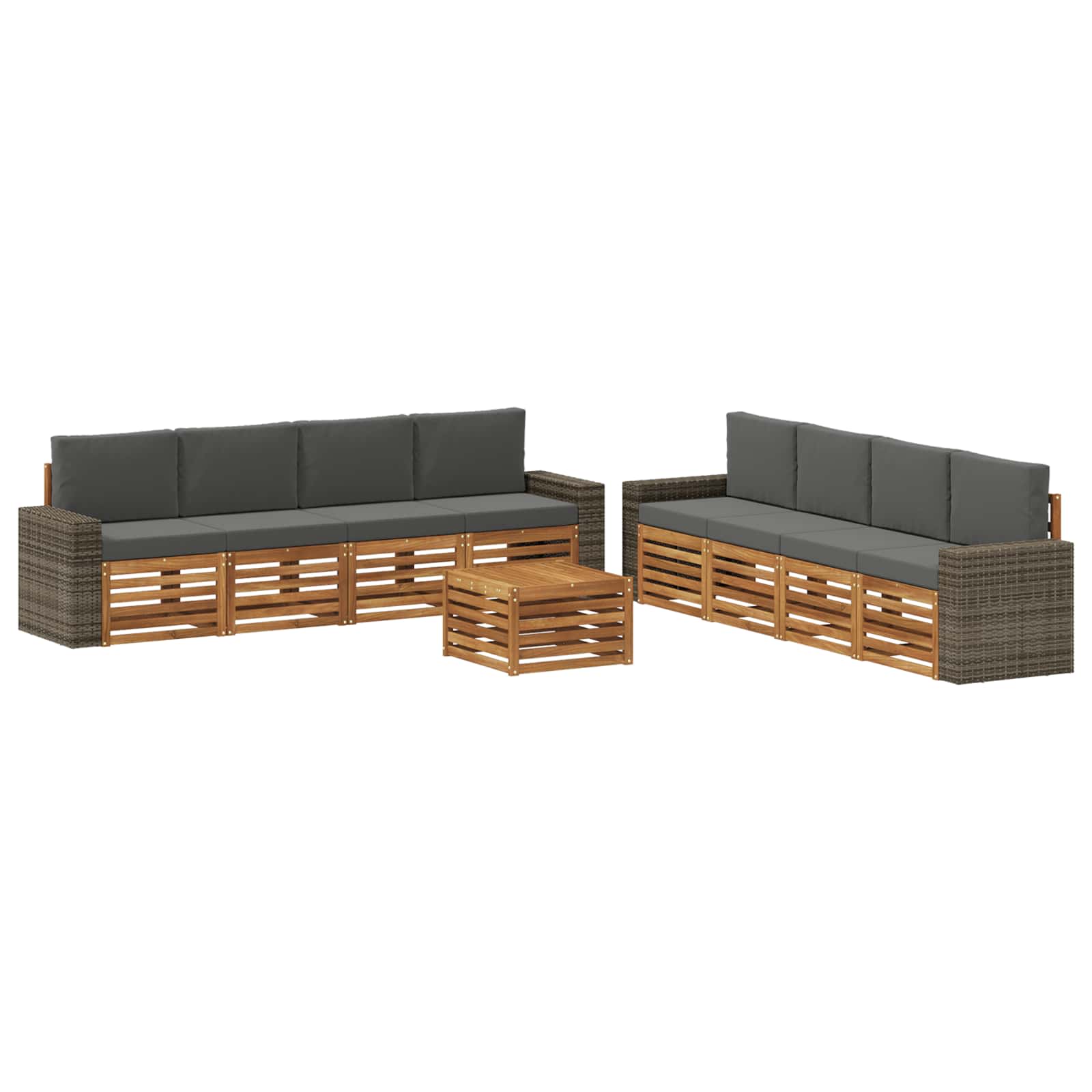 Sofa-Sets met kussen 9 pcs Massief Acaciahout is nu te koop bij PeponiXL, paradijselijk wonen!