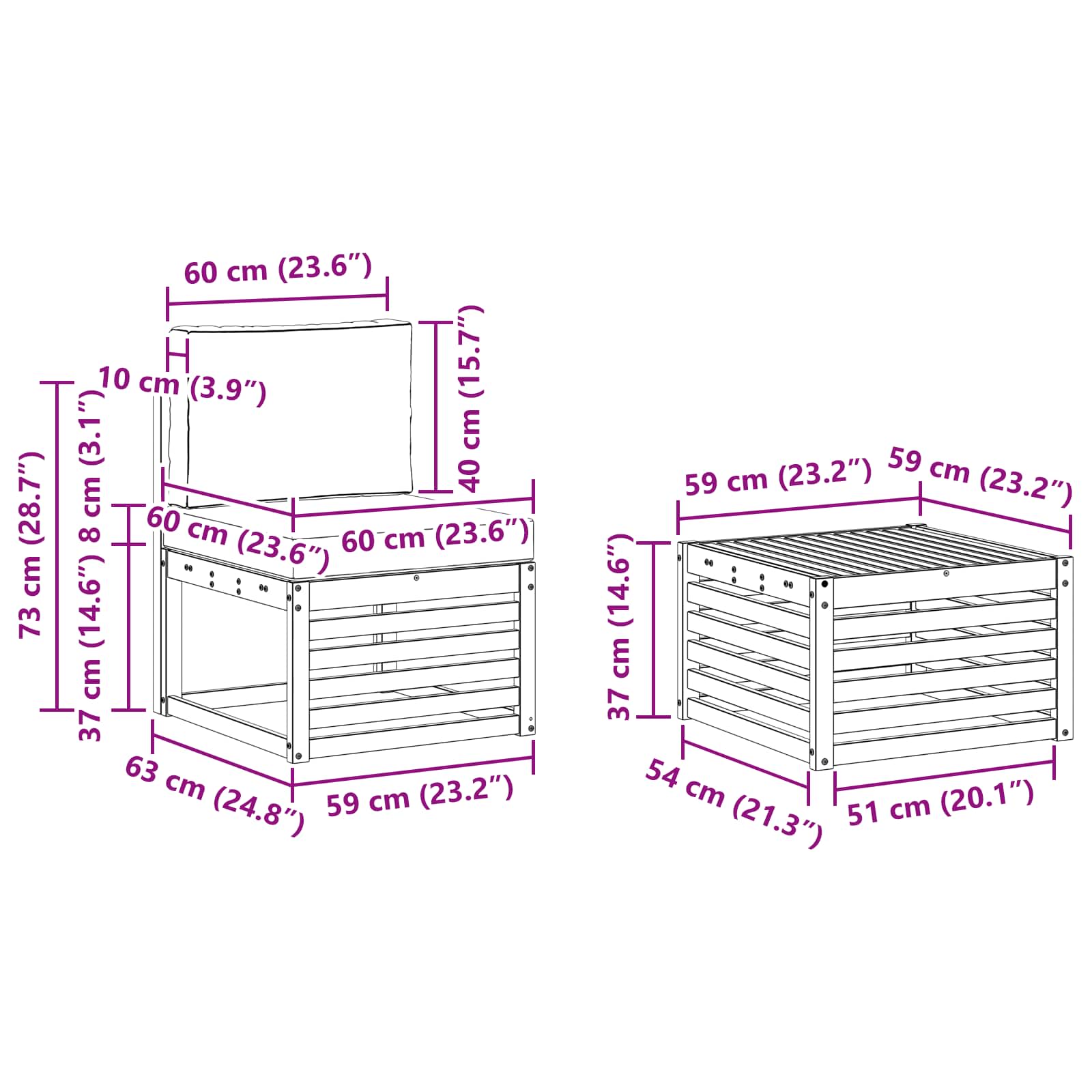 Sofa-Sets met kussen 9 pcs Massief Acaciahout is nu te koop bij PeponiXL, paradijselijk wonen!