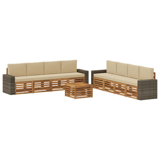 Sofa-Sets met kussen 9 pcs Massief Acaciahout is nu te koop bij PeponiXL, paradijselijk wonen!