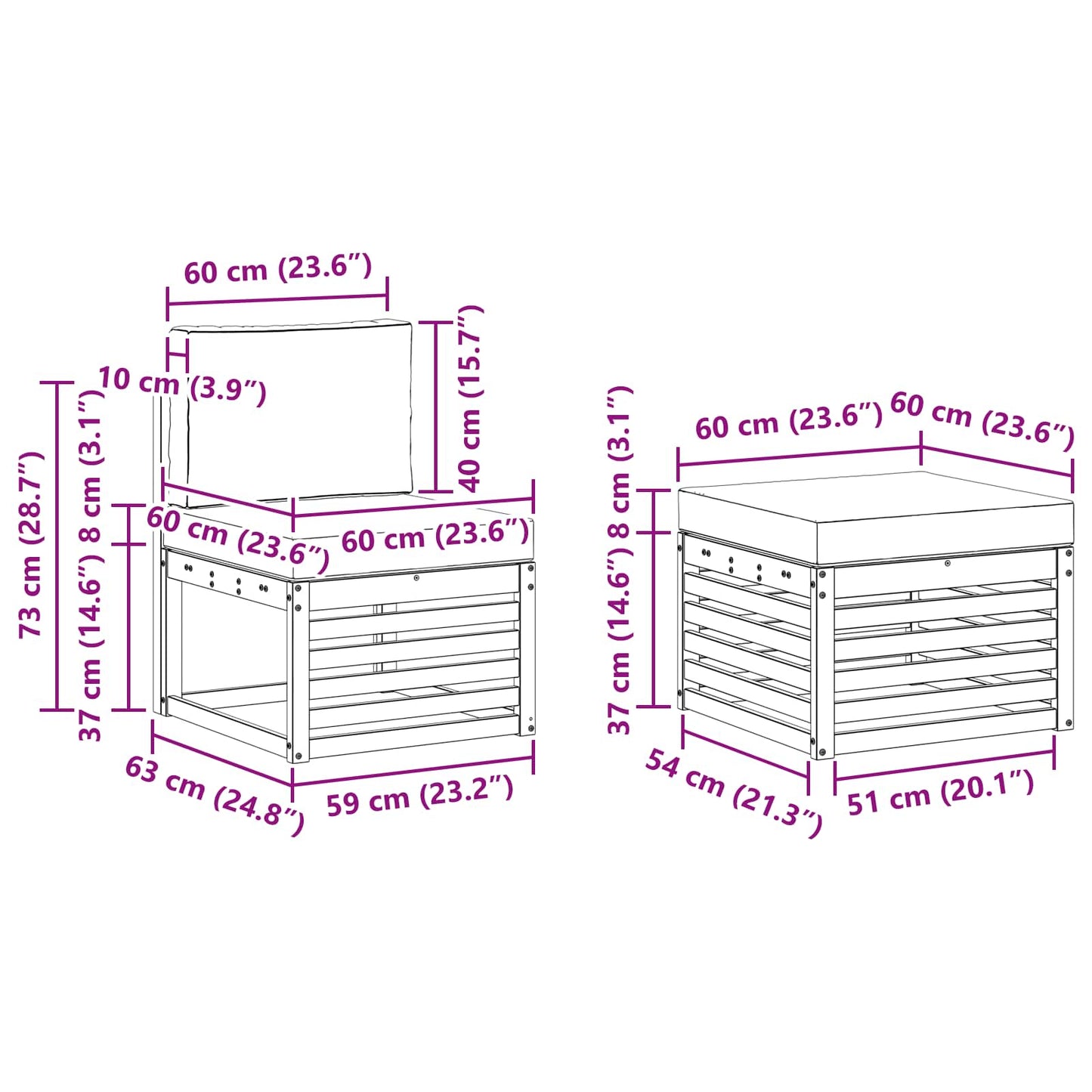 Buiten bankenset met kussen 4 pcs Natuurlijk en Crème is nu te koop bij PeponiXL, paradijselijk wonen!