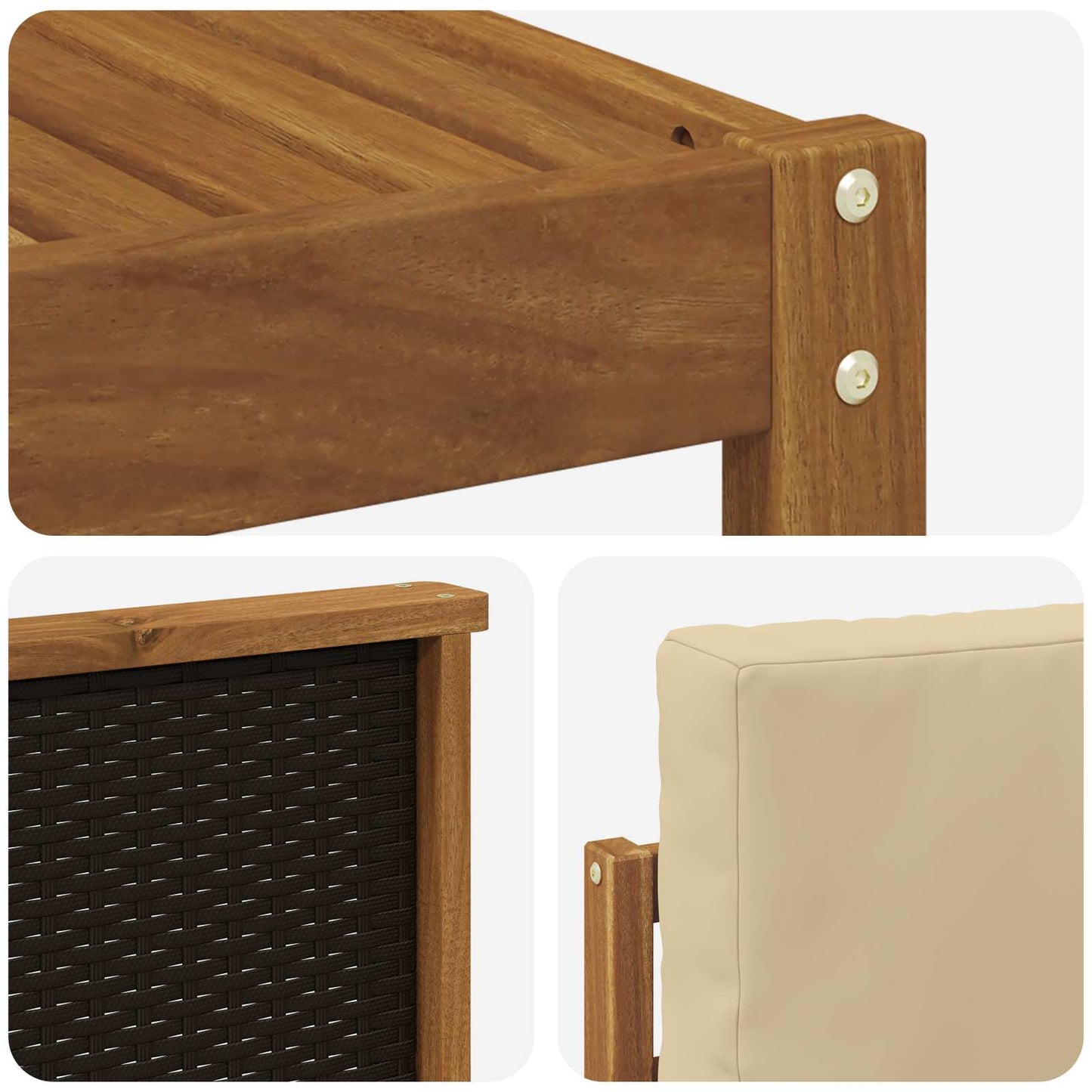 Buiten bankenset met kussen 4 pcs Natuurlijk en Beige is nu te koop bij PeponiXL, paradijselijk wonen!