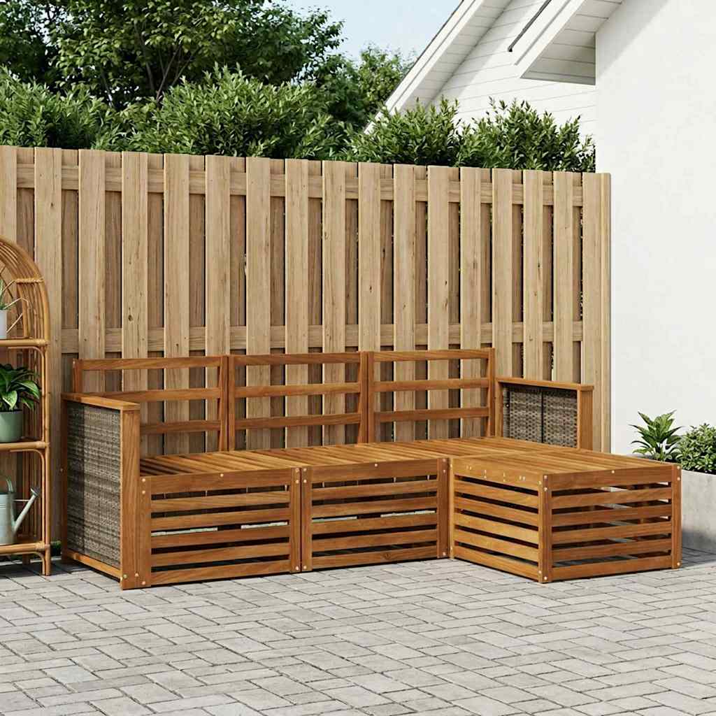 Buiten bankenset 4 pcs Naturel is nu te koop bij PeponiXL, paradijselijk wonen!