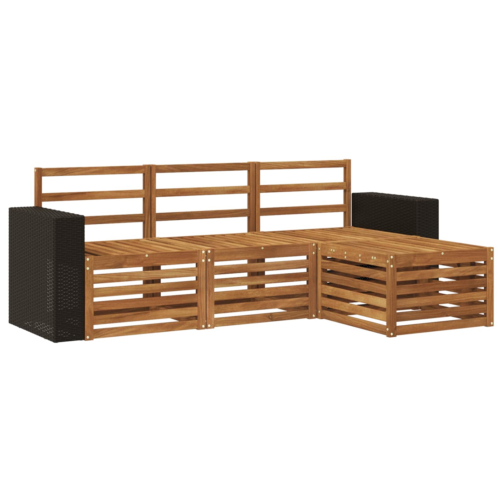 Buiten bankenset 4 pcs Naturel is nu te koop bij PeponiXL, paradijselijk wonen!