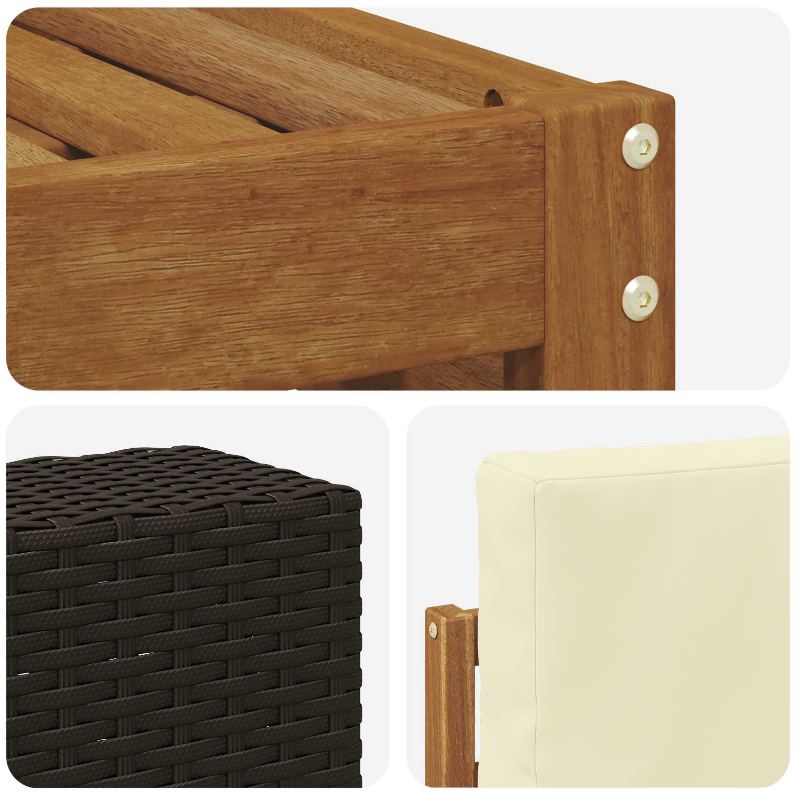 Buiten bankenset met kussen 4 pcs Natuurlijk en Crème is nu te koop bij PeponiXL, paradijselijk wonen!