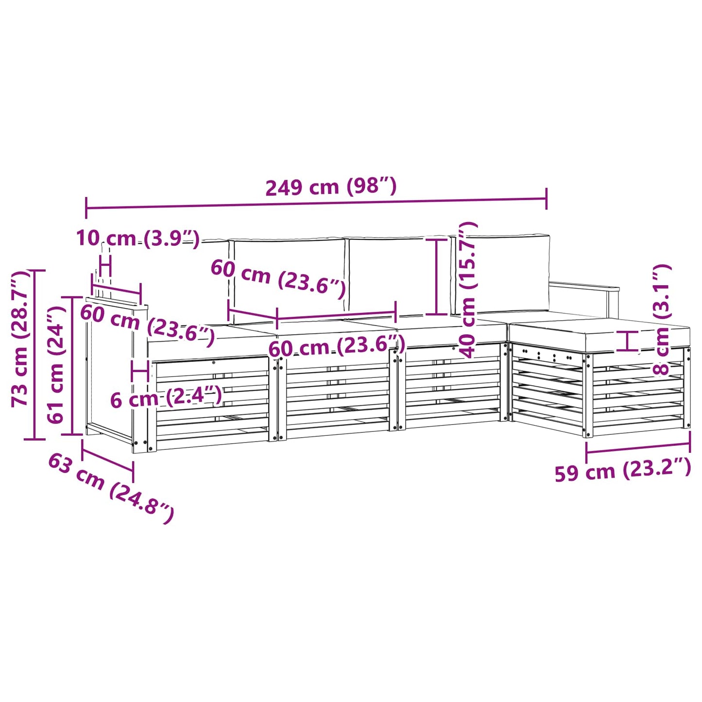 Buiten bankenset met kussen 5 pcs Natuurlijk en Antraciet is nu te koop bij PeponiXL, paradijselijk wonen!
