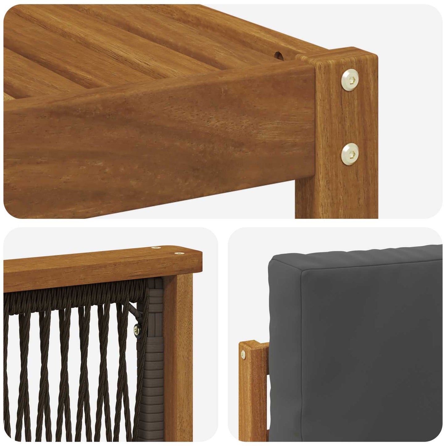 Buiten bankenset met kussen 5 pcs Natuurlijk en Antraciet is nu te koop bij PeponiXL, paradijselijk wonen!