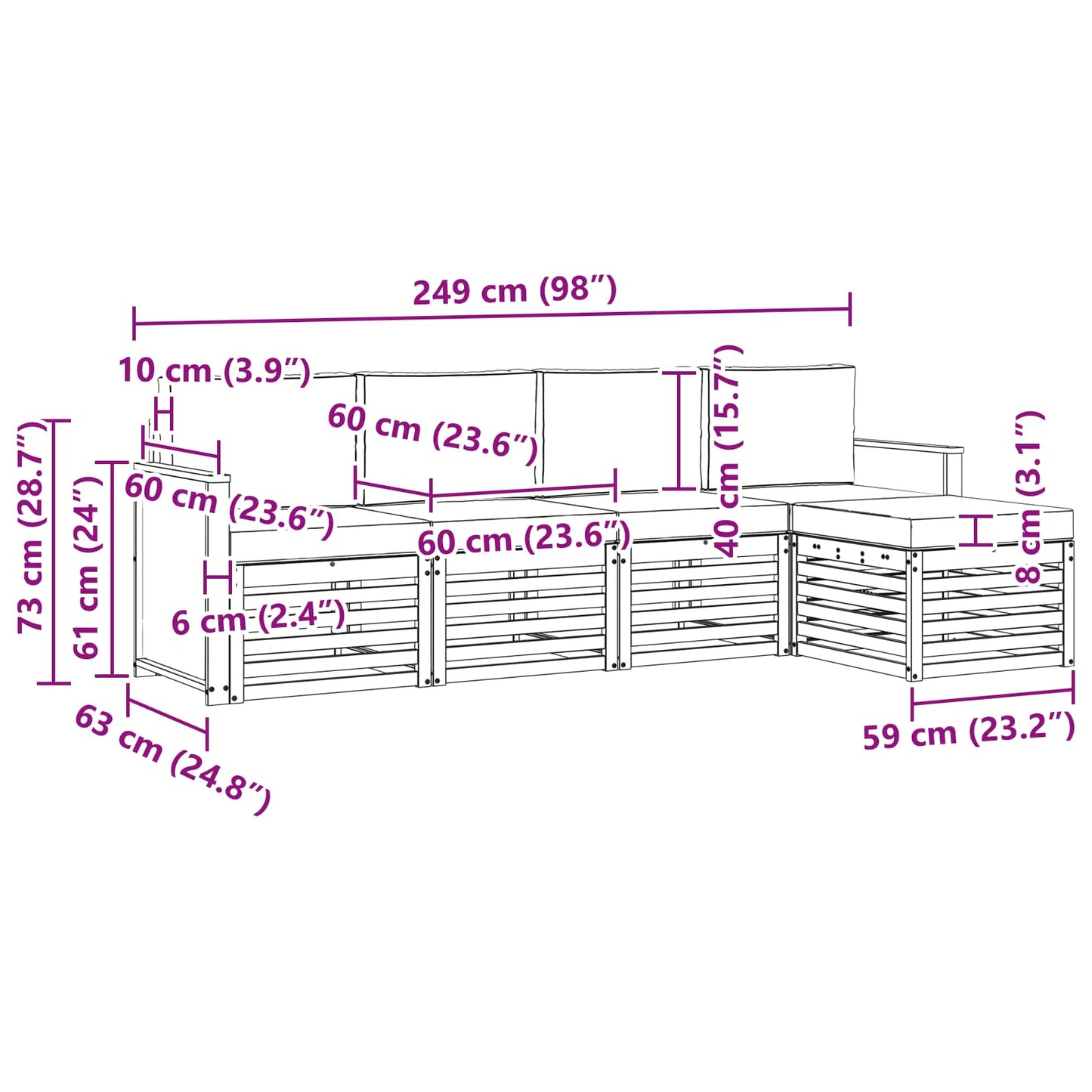 Buiten bankenset met kussen 5 pcs Natuurlijk en Antraciet is nu te koop bij PeponiXL, paradijselijk wonen!