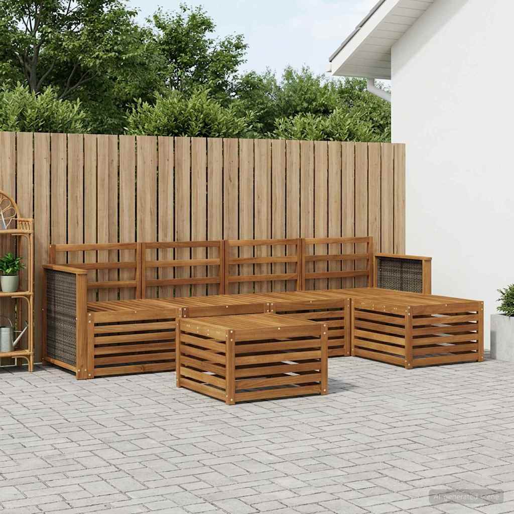 Buiten bankenset 6 pcs Naturel is nu te koop bij PeponiXL, paradijselijk wonen!