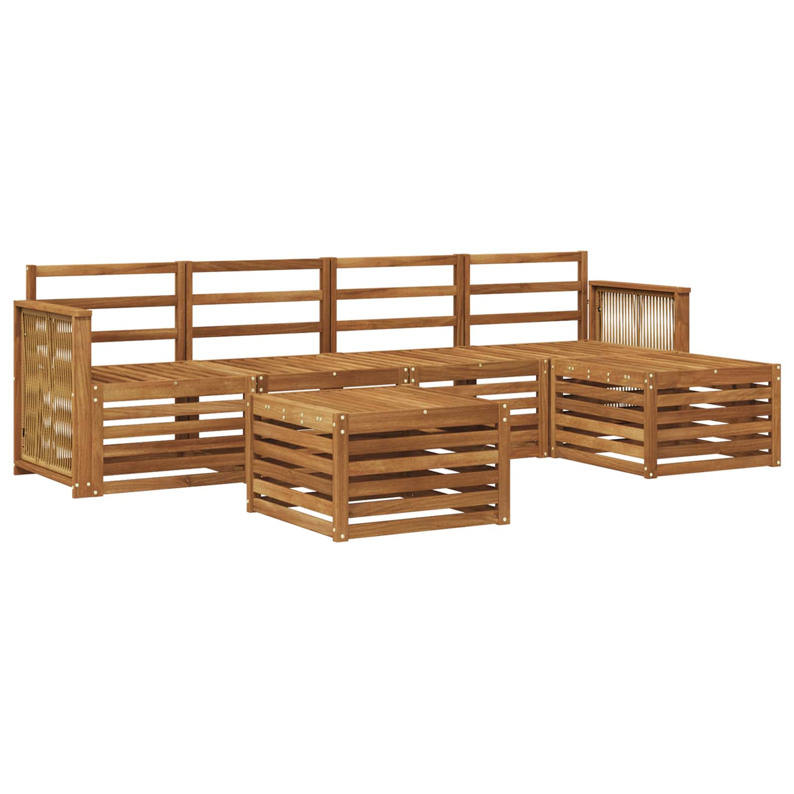 Buiten bankenset 6 pcs Naturel is nu te koop bij PeponiXL, paradijselijk wonen!