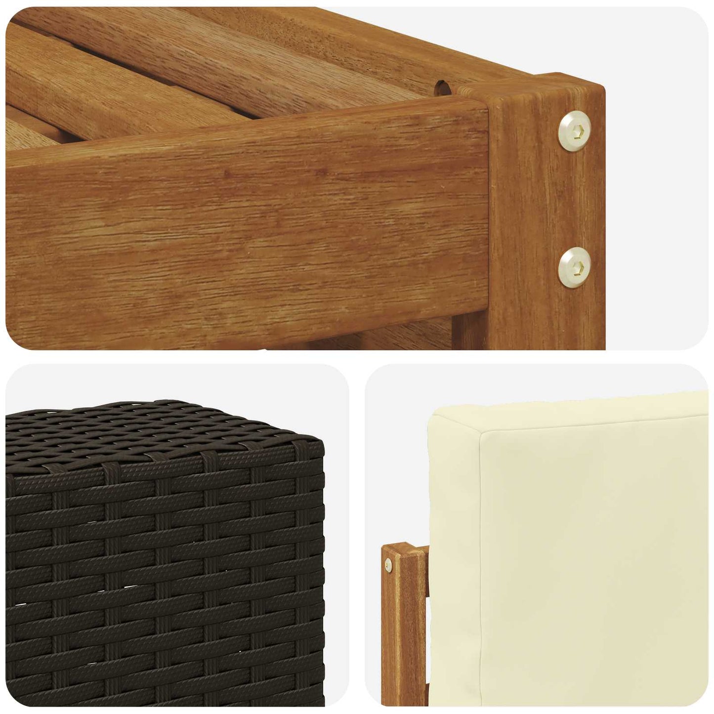 Buiten bankenset met kussen 6 pcs Natuurlijk en Crème is nu te koop bij PeponiXL, paradijselijk wonen!