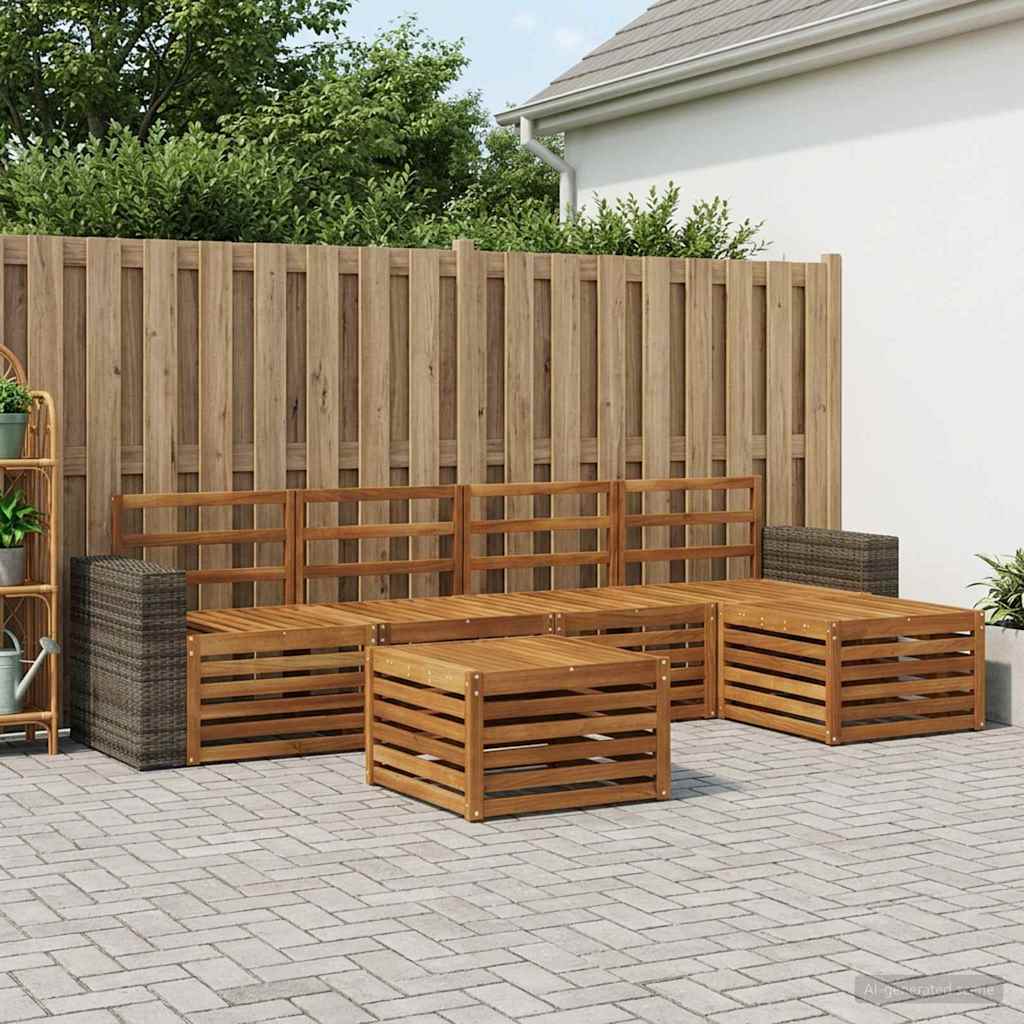 Buiten bankenset 6 pcs Naturel is nu te koop bij PeponiXL, paradijselijk wonen!