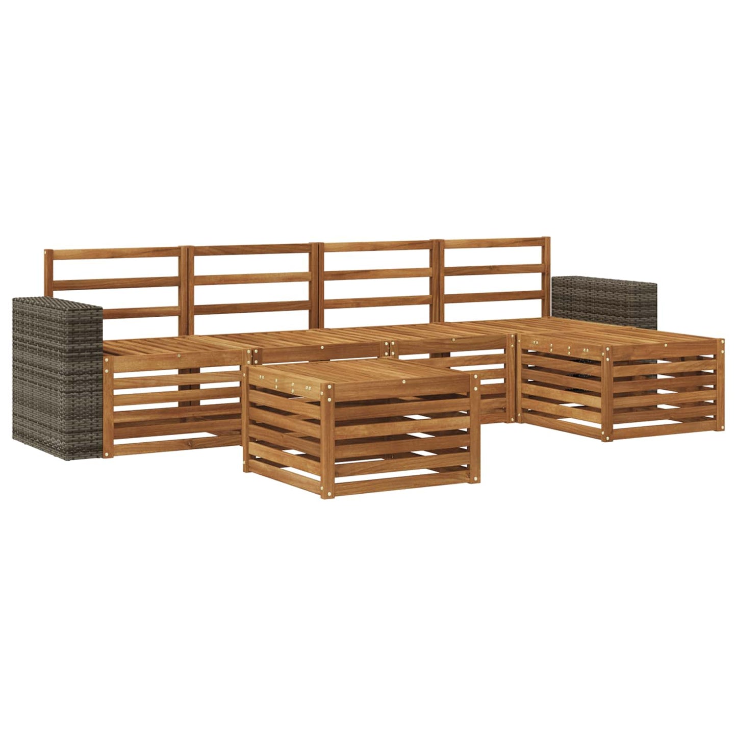 Buiten bankenset 6 pcs Naturel is nu te koop bij PeponiXL, paradijselijk wonen!
