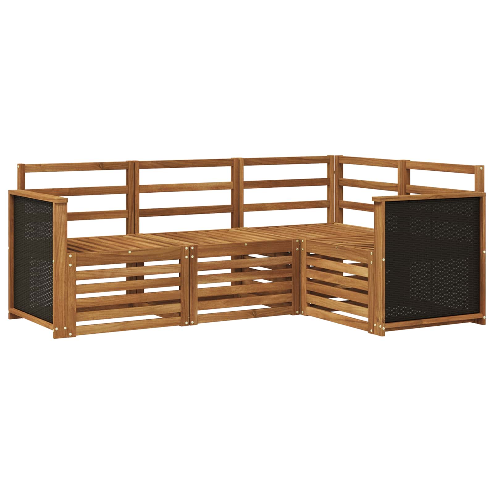 Sofa-Sets 4 pcs Massief Acaciahout is nu te koop bij PeponiXL, paradijselijk wonen!
