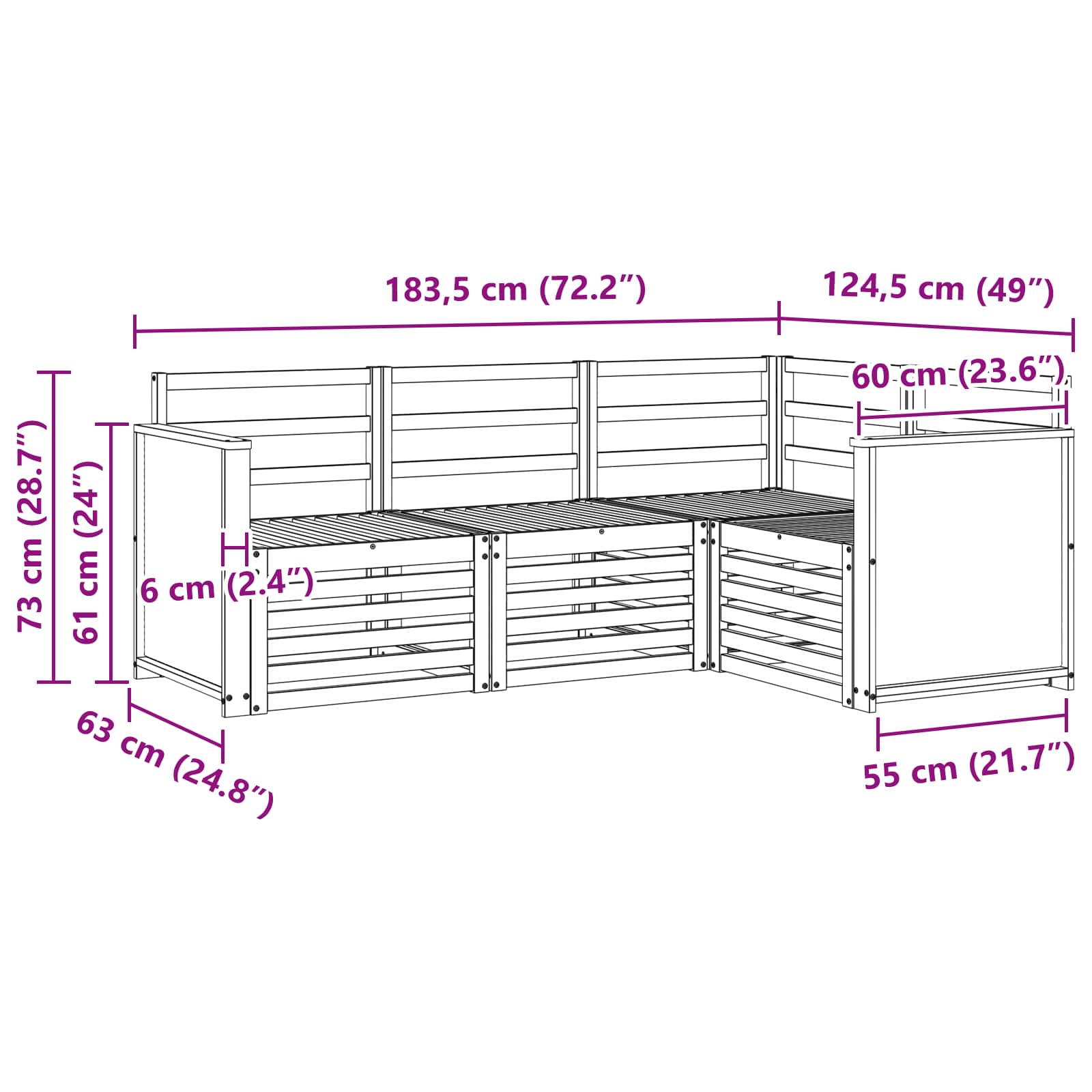 Sofa-Sets 4 pcs Massief Acaciahout is nu te koop bij PeponiXL, paradijselijk wonen!