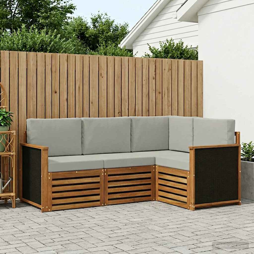 Sofa-Sets met kussen 4 pcs Massief Acaciahout is nu te koop bij PeponiXL, paradijselijk wonen!
