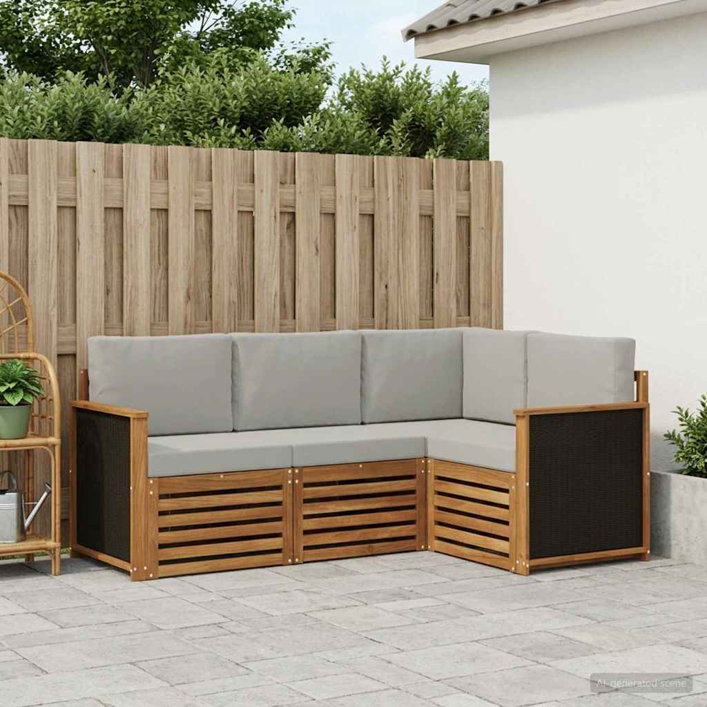 Sofa-Sets met kussen 4 pcs Massief Acaciahout is nu te koop bij PeponiXL, paradijselijk wonen!
