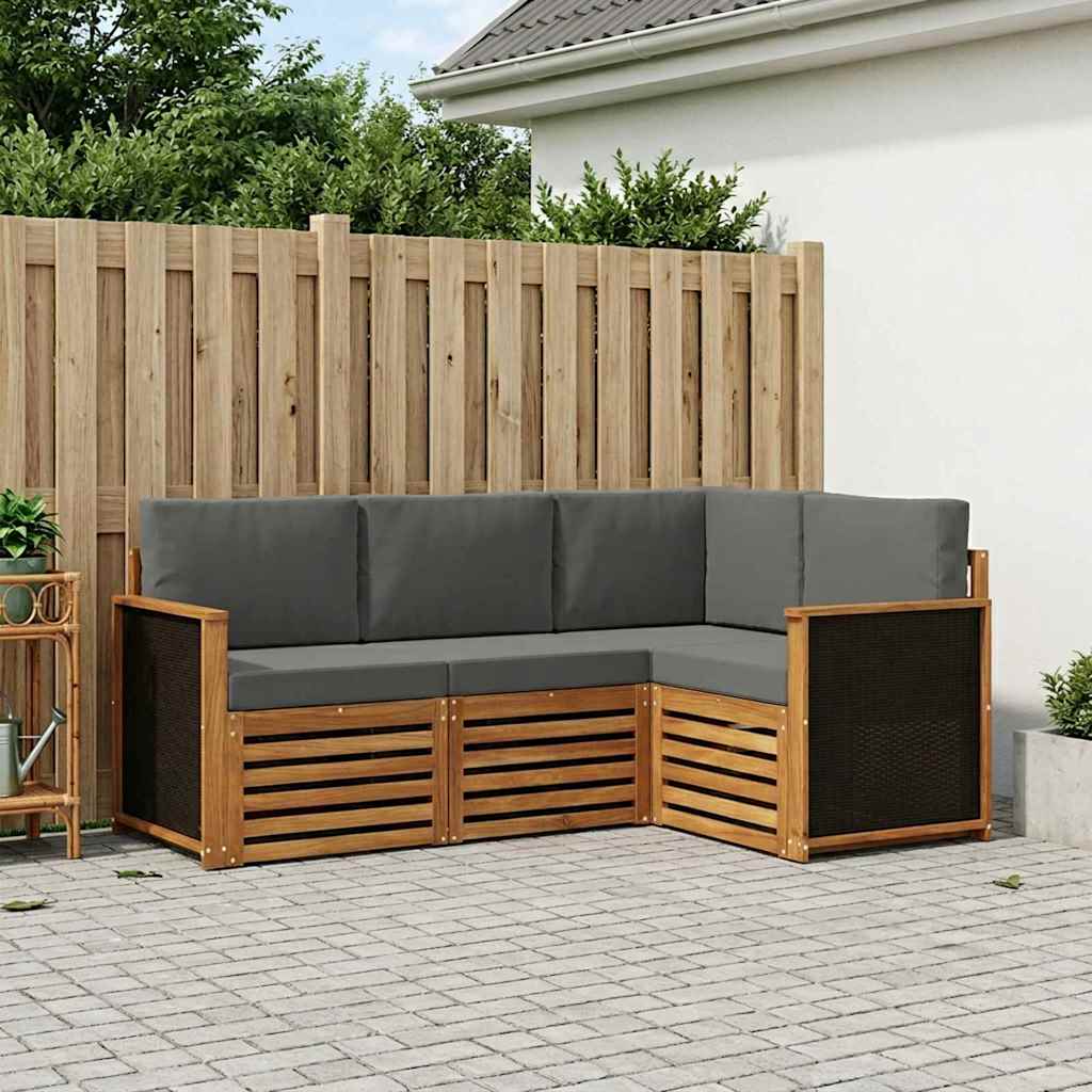 Sofa-Sets met kussen 4 pcs Massief Acaciahout is nu te koop bij PeponiXL, paradijselijk wonen!