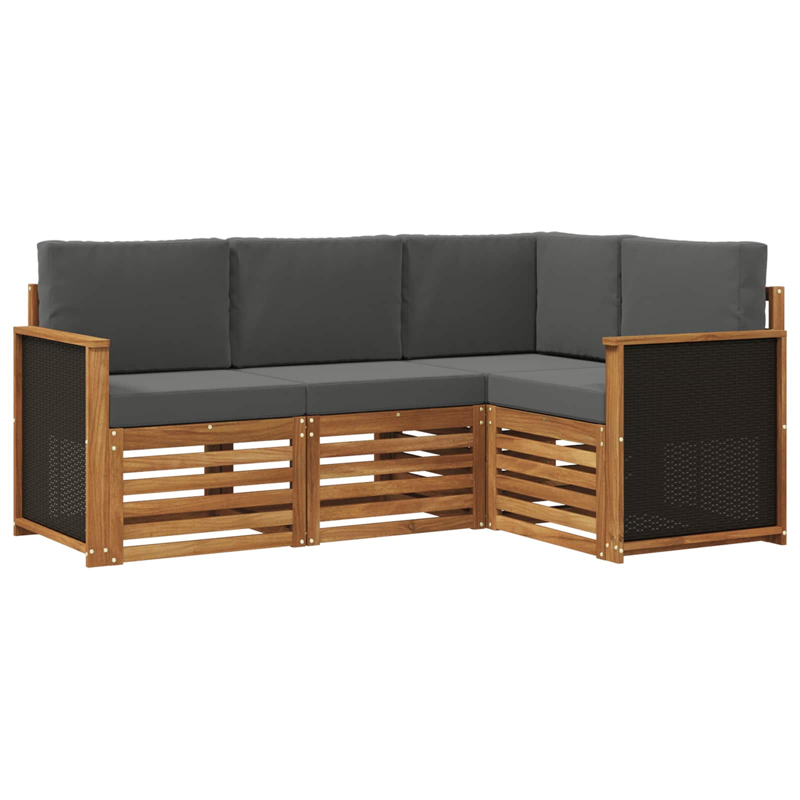 Sofa-Sets met kussen 4 pcs Massief Acaciahout is nu te koop bij PeponiXL, paradijselijk wonen!