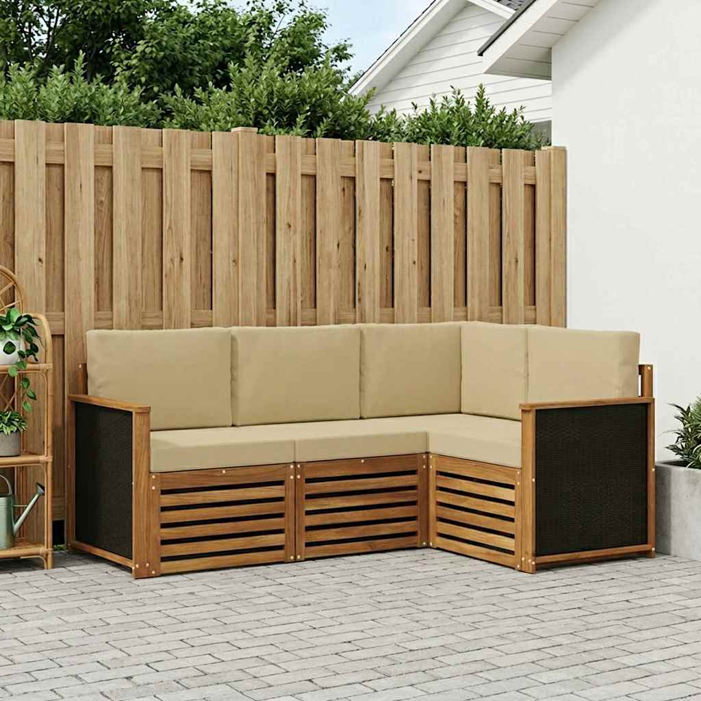 Sofa-Sets met kussen 4 pcs Massief Acaciahout is nu te koop bij PeponiXL, paradijselijk wonen!
