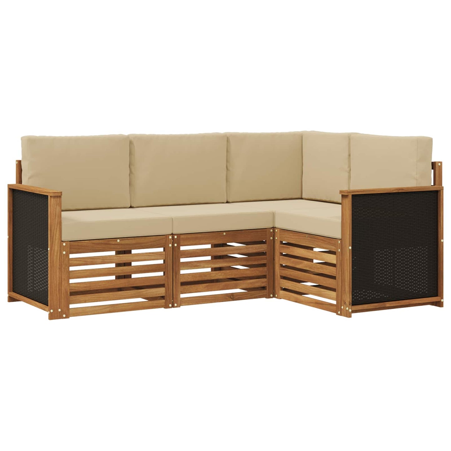 Sofa-Sets met kussen 4 pcs Massief Acaciahout is nu te koop bij PeponiXL, paradijselijk wonen!