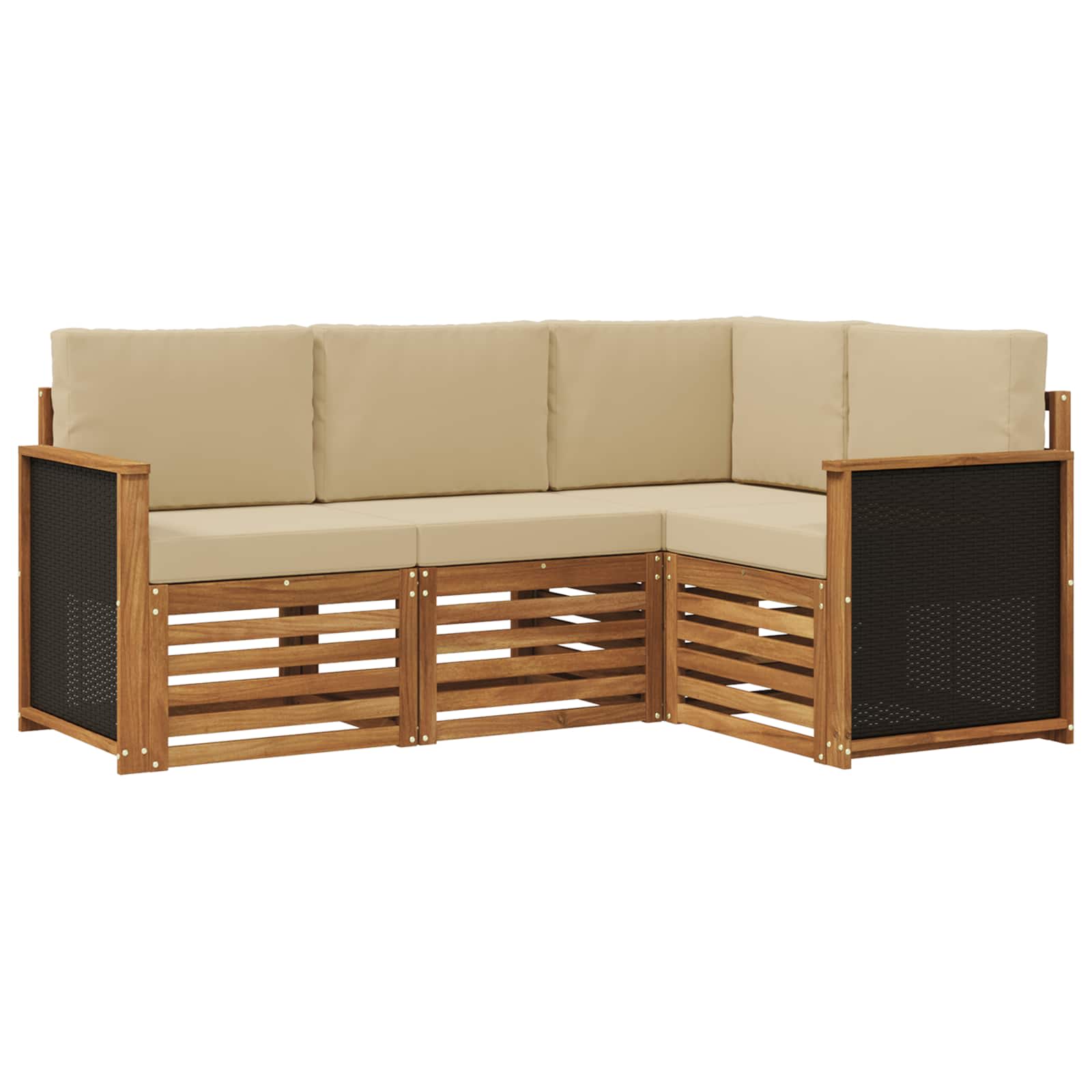 Sofa-Sets met kussen 4 pcs Massief Acaciahout is nu te koop bij PeponiXL, paradijselijk wonen!