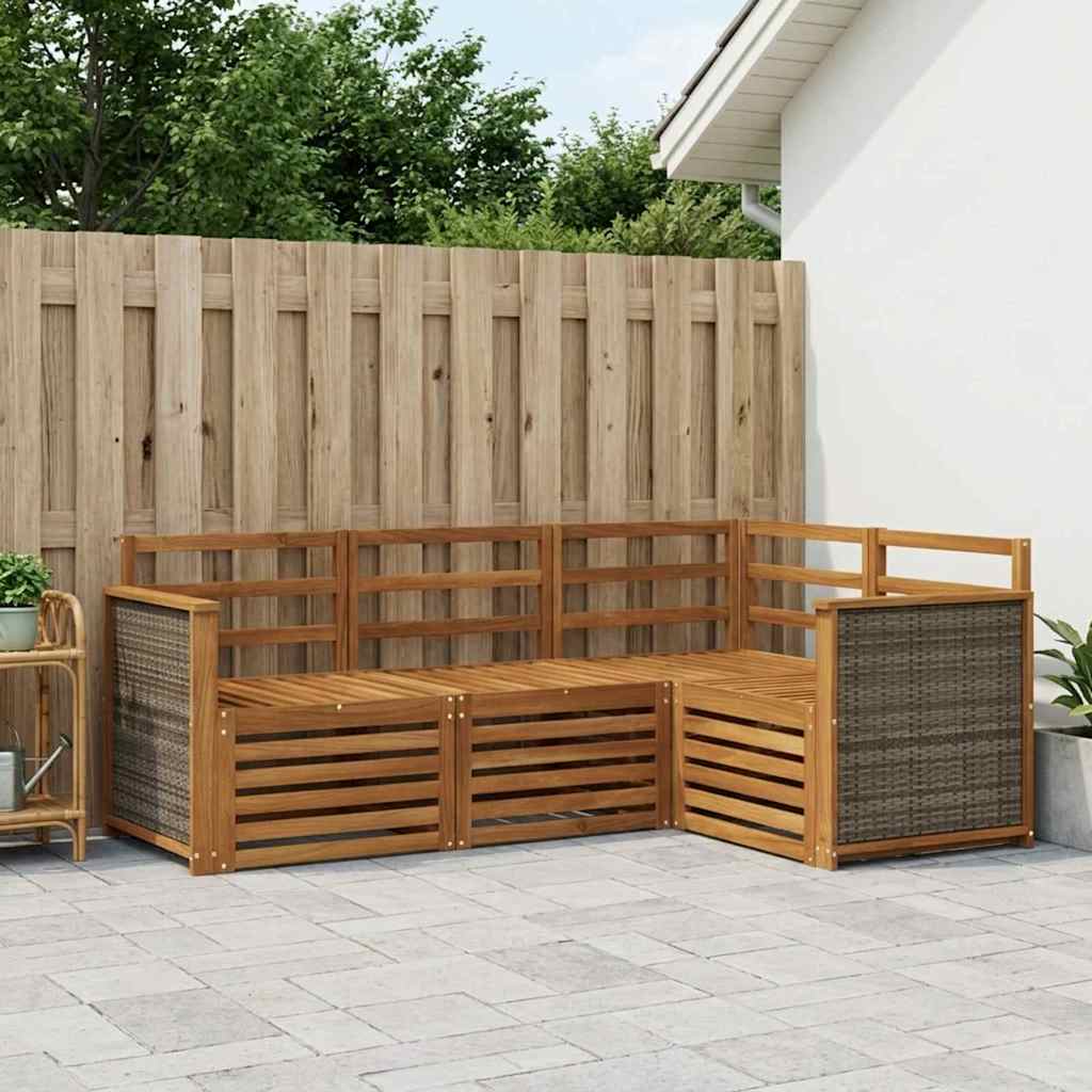Sofa-Sets 4 pcs Massief Acaciahout is nu te koop bij PeponiXL, paradijselijk wonen!