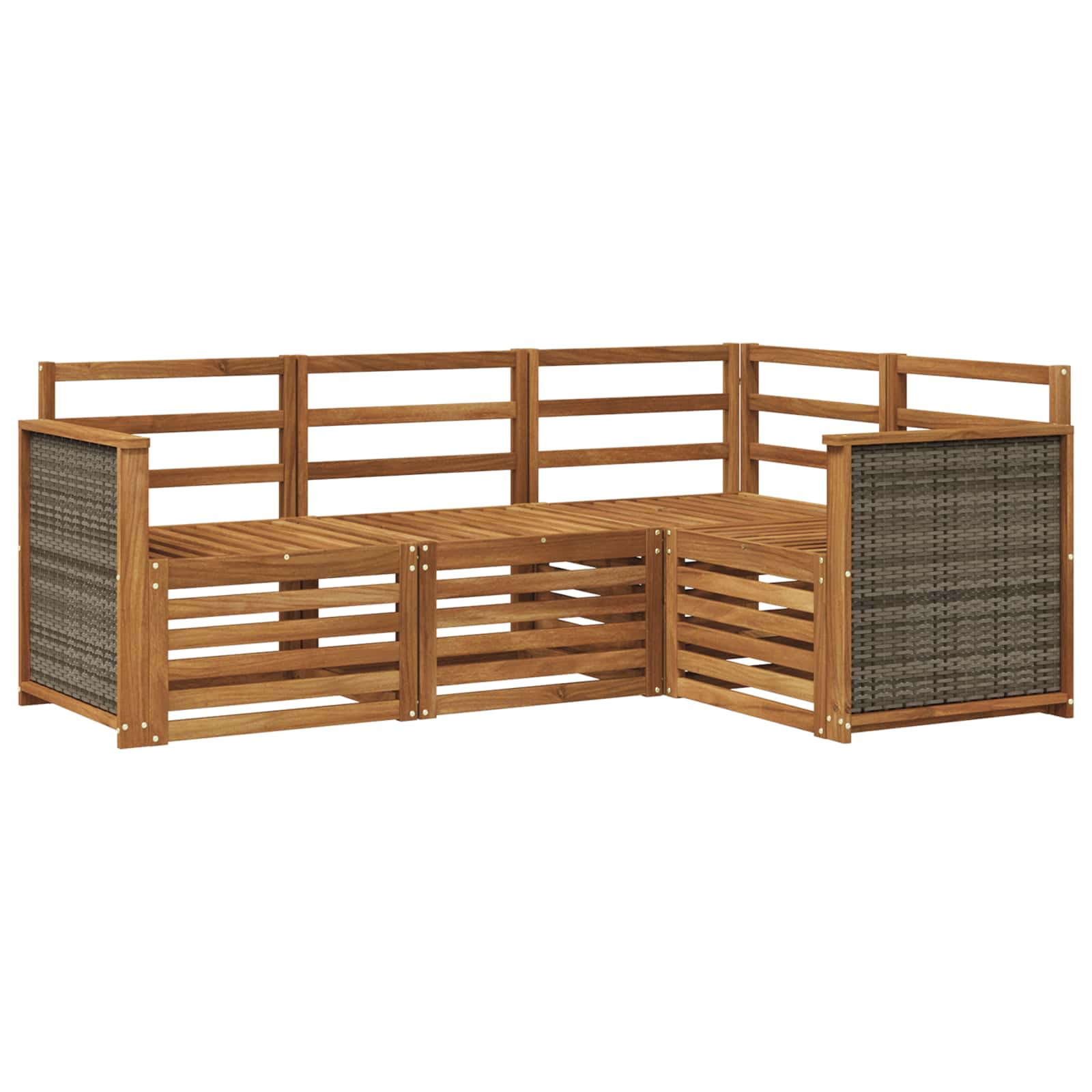 Sofa-Sets 4 pcs Massief Acaciahout is nu te koop bij PeponiXL, paradijselijk wonen!
