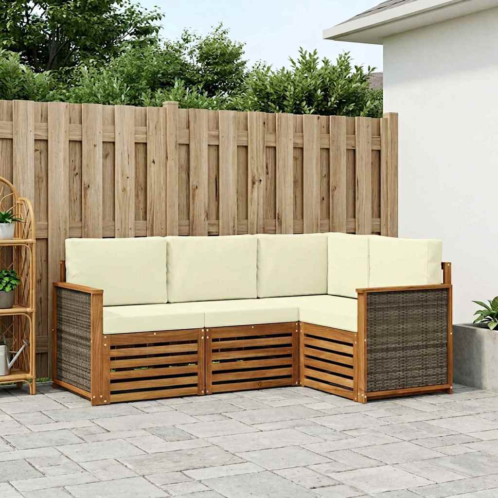 Sofa-Sets met kussen 4 pcs Massief Acaciahout is nu te koop bij PeponiXL, paradijselijk wonen!
