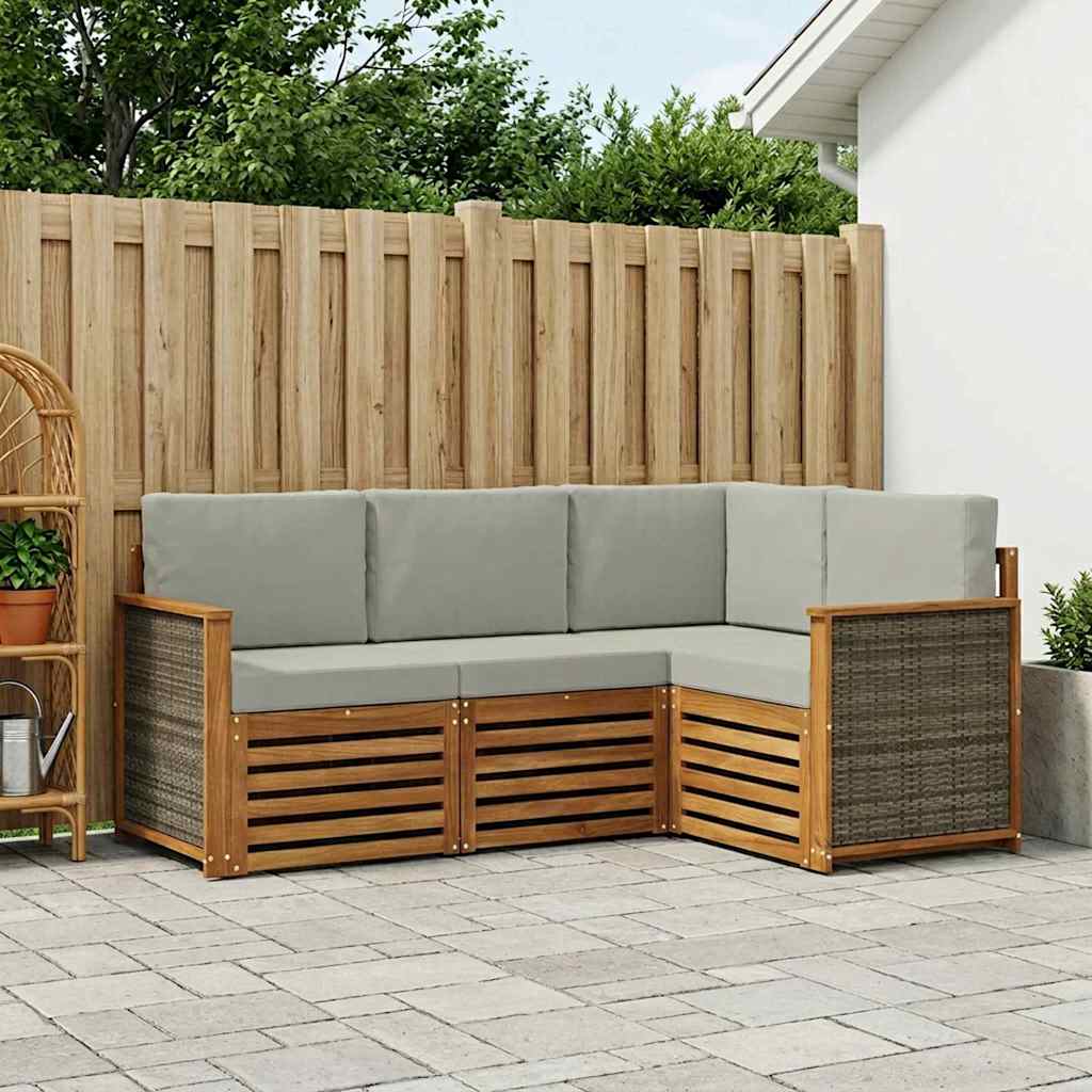 Sofa-Sets met kussen 4 pcs Massief Acaciahout is nu te koop bij PeponiXL, paradijselijk wonen!