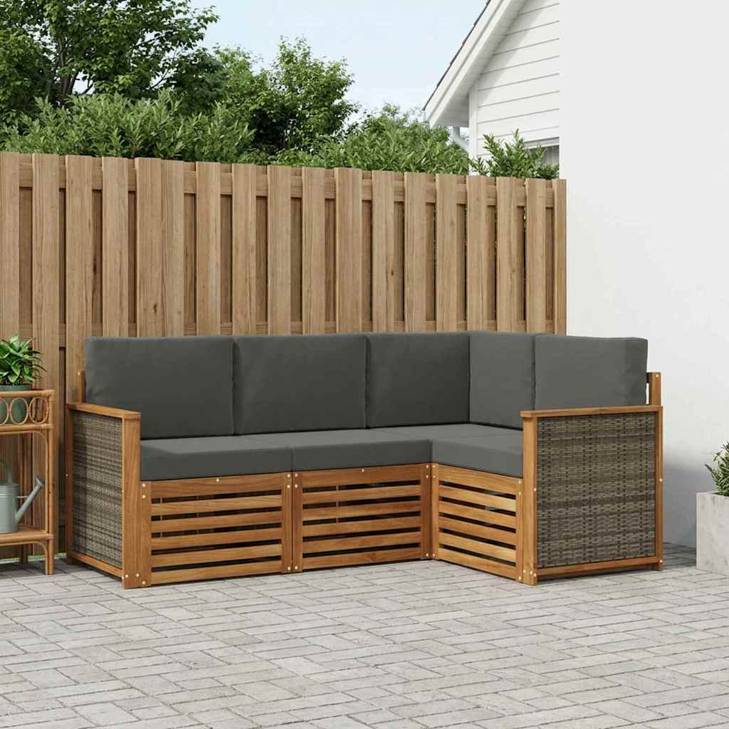 Sofa-Sets met kussen 4 pcs Massief Acaciahout is nu te koop bij PeponiXL, paradijselijk wonen!