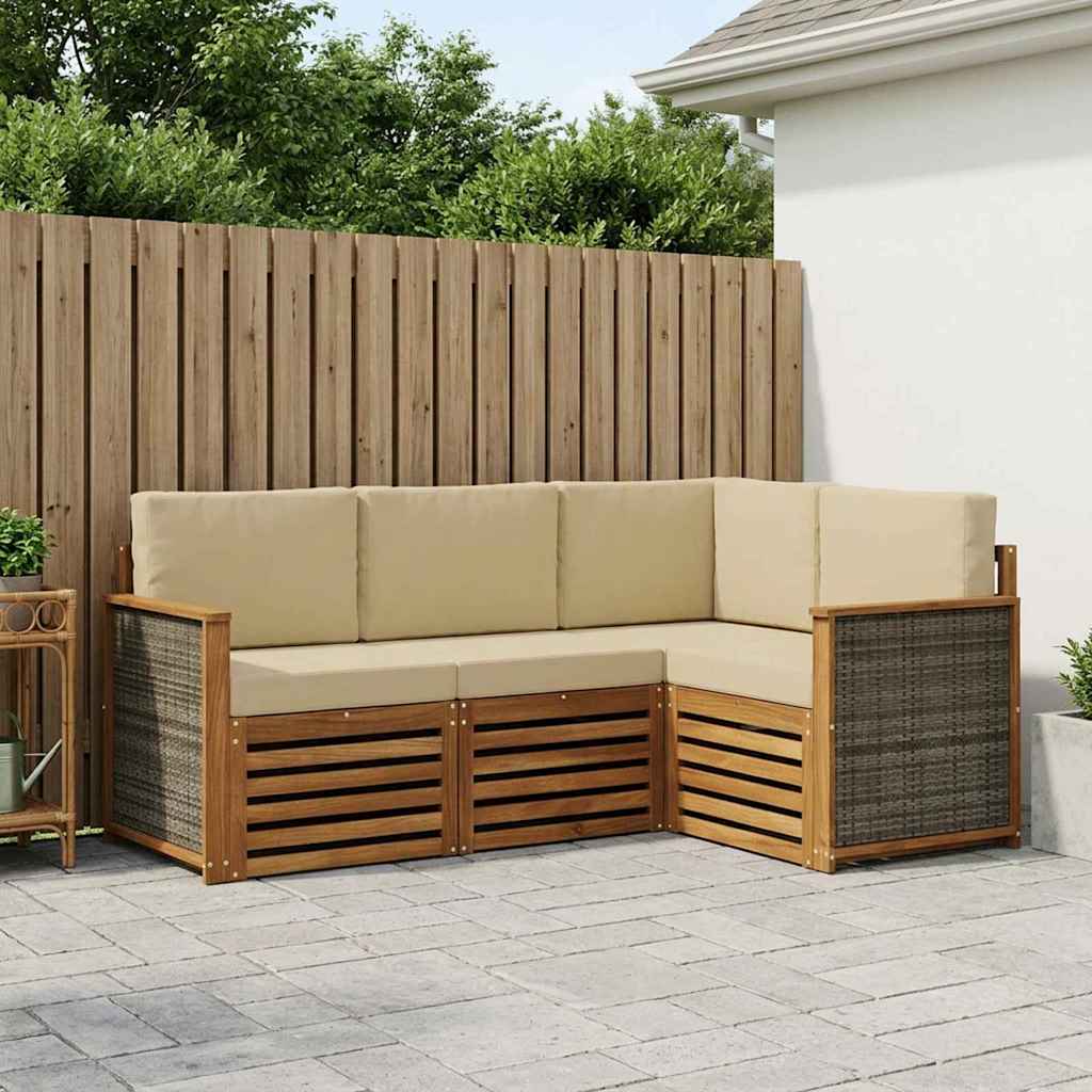 Sofa-Sets met kussen 4 pcs Massief Acaciahout is nu te koop bij PeponiXL, paradijselijk wonen!
