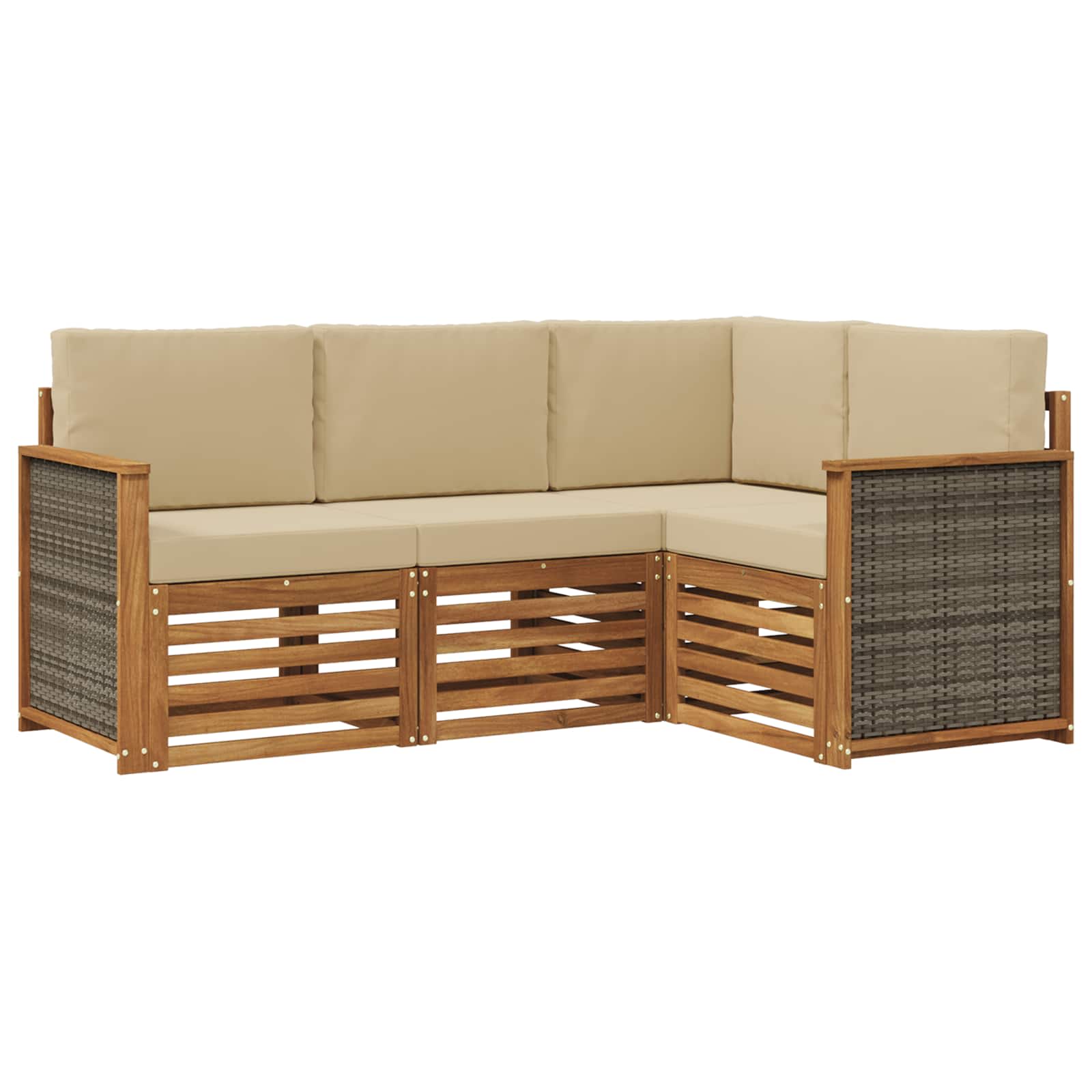 Sofa-Sets met kussen 4 pcs Massief Acaciahout is nu te koop bij PeponiXL, paradijselijk wonen!