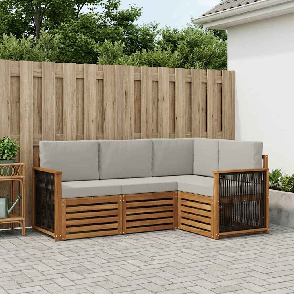 Sofa-Sets met kussen 4 pcs Massief Acaciahout is nu te koop bij PeponiXL, paradijselijk wonen!