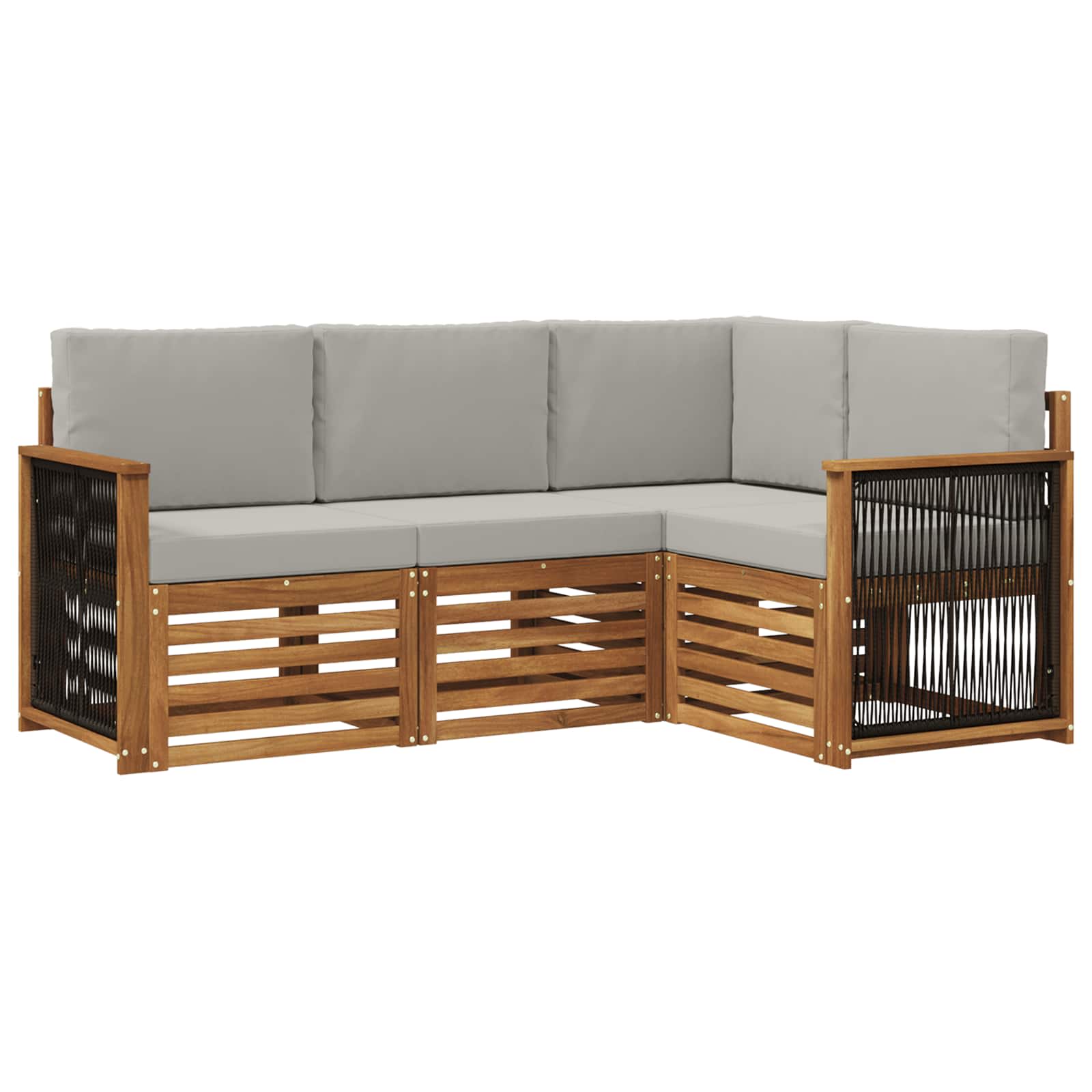 Sofa-Sets met kussen 4 pcs Massief Acaciahout is nu te koop bij PeponiXL, paradijselijk wonen!