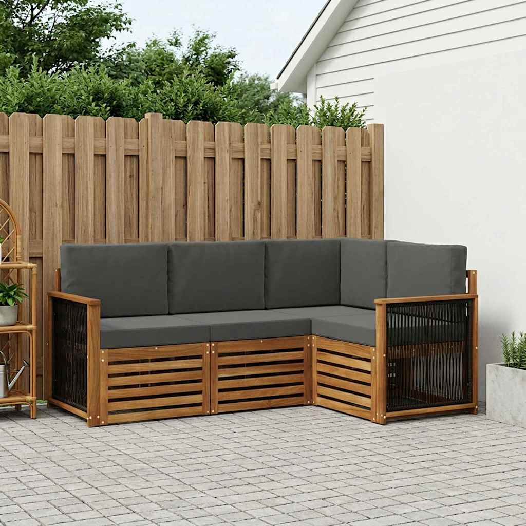 Sofa-Sets met kussen 4 pcs Massief Acaciahout is nu te koop bij PeponiXL, paradijselijk wonen!