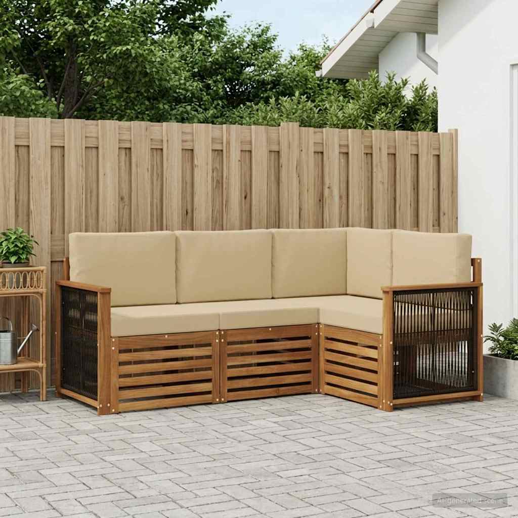 Sofa-Sets met kussen 4 pcs Massief Acaciahout is nu te koop bij PeponiXL, paradijselijk wonen!