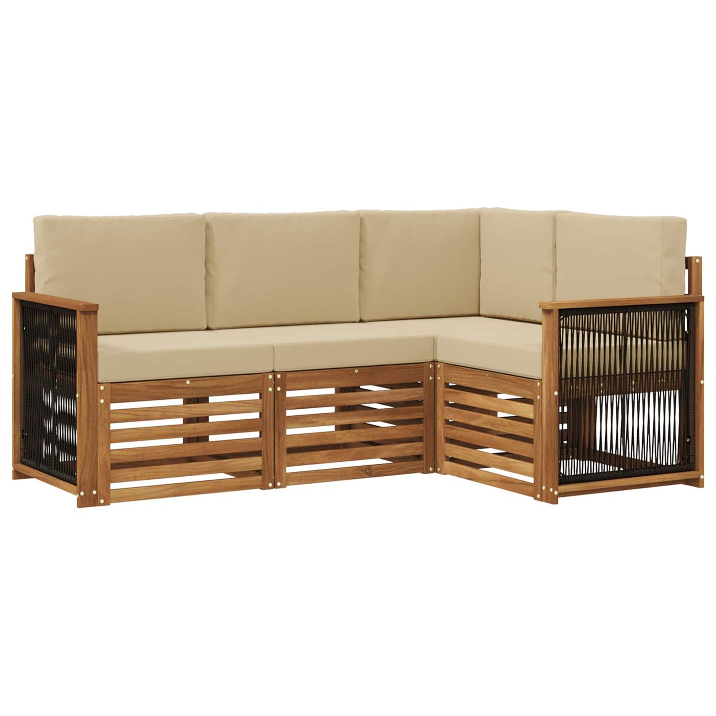 Sofa-Sets met kussen 4 pcs Massief Acaciahout is nu te koop bij PeponiXL, paradijselijk wonen!