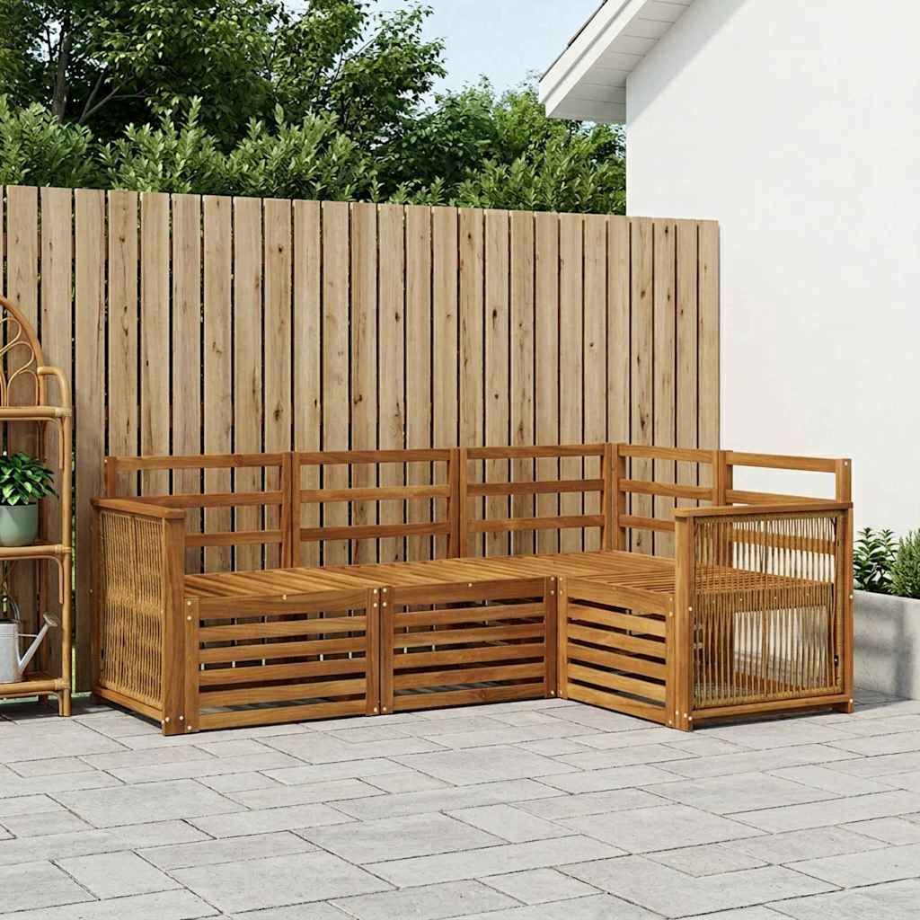 Sofa-Sets 4 pcs Massief Acaciahout is nu te koop bij PeponiXL, paradijselijk wonen!