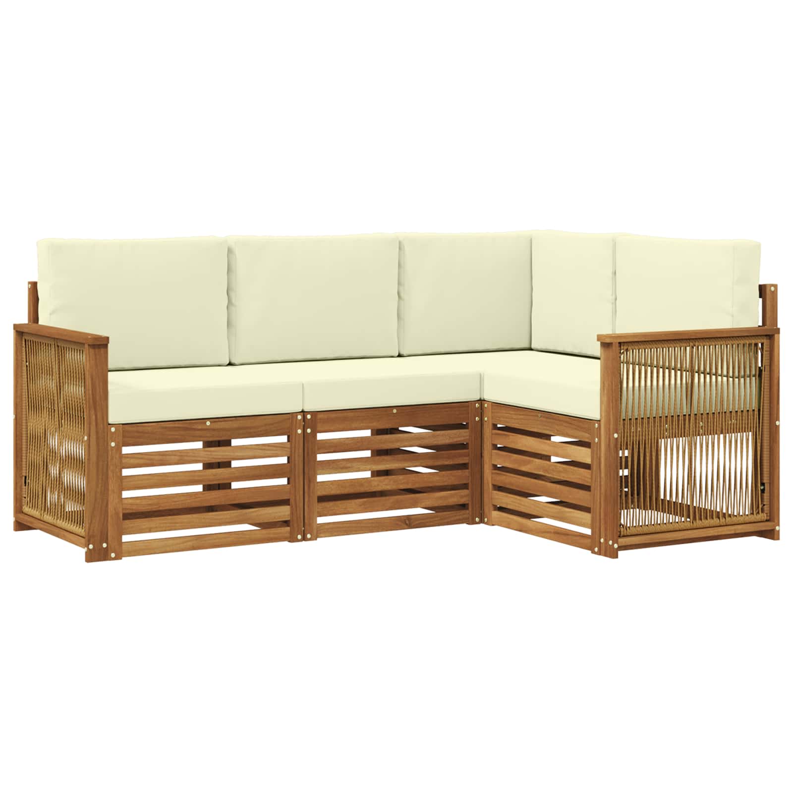 Sofa-Sets met kussen 4 pcs Massief Acaciahout is nu te koop bij PeponiXL, paradijselijk wonen!